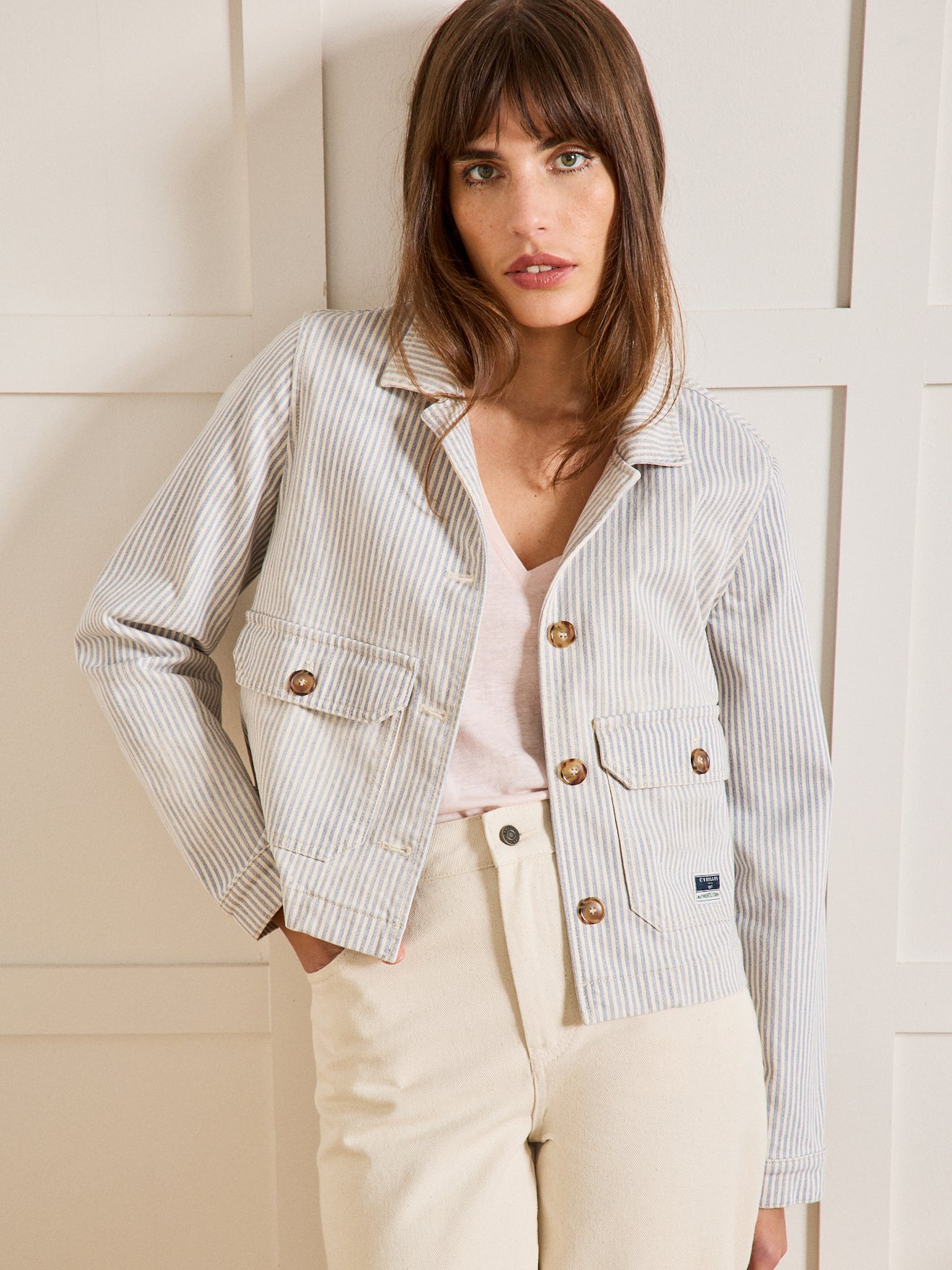 Veste Blazer Femme En Lin - Courte, Décontractée - Fabriqué En Italie - Pour Tenue Élégante Ou Casual