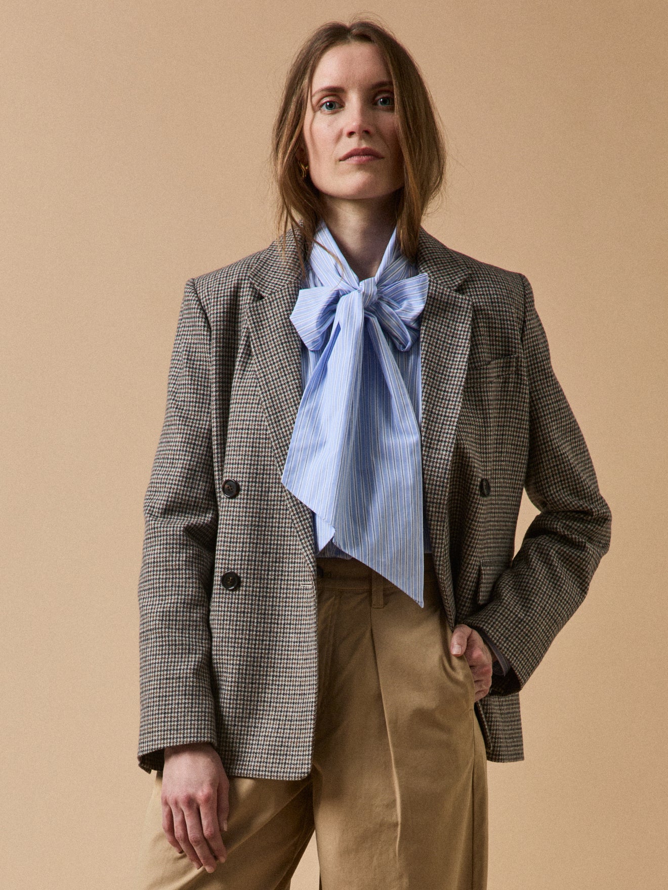 Veste tailleur lainage mini carreaux femme Cyrillus FR