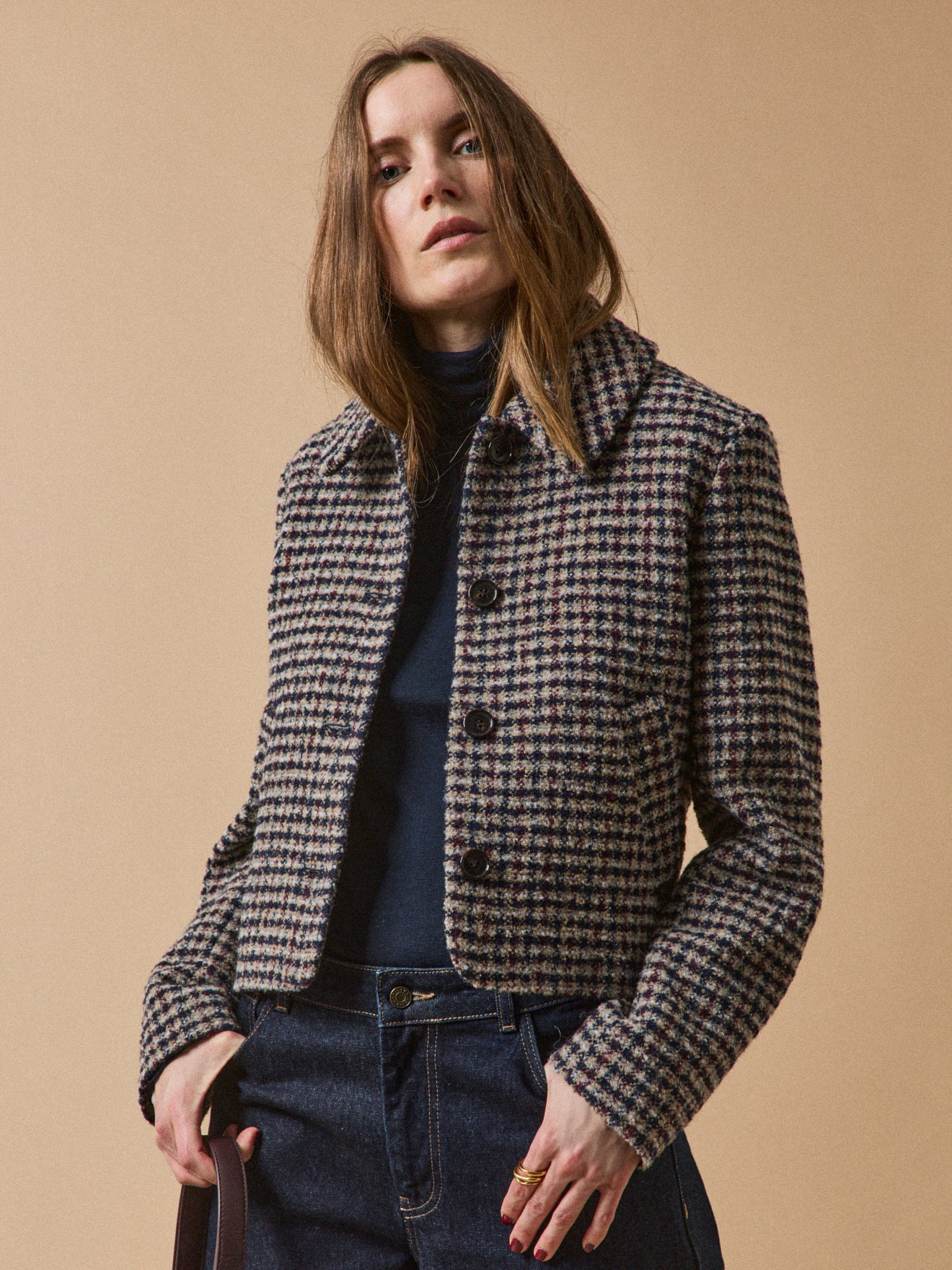 Veste boutonnée tweed carreaux femme Cyrillus FR