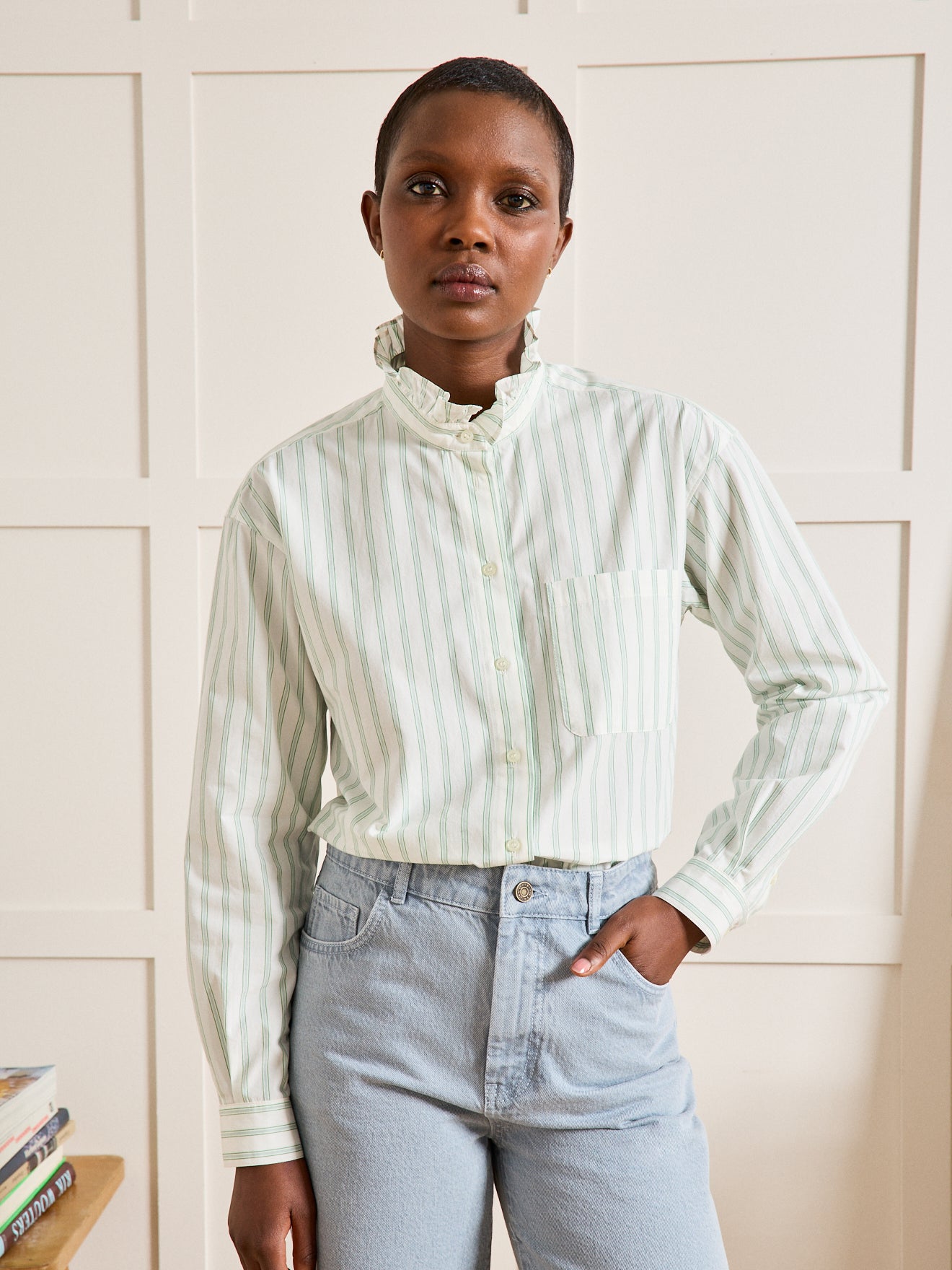 Chemise Col Froufrou Chemise A Froufrou Chemise Col Froufrou Rayée