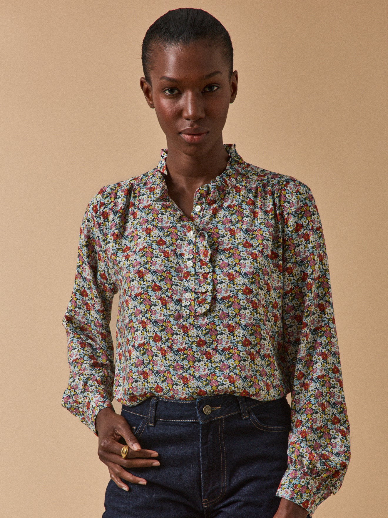 Blouse Chemise Cyrillus Tissu Liberty Blouse Femme Liberty Chemise