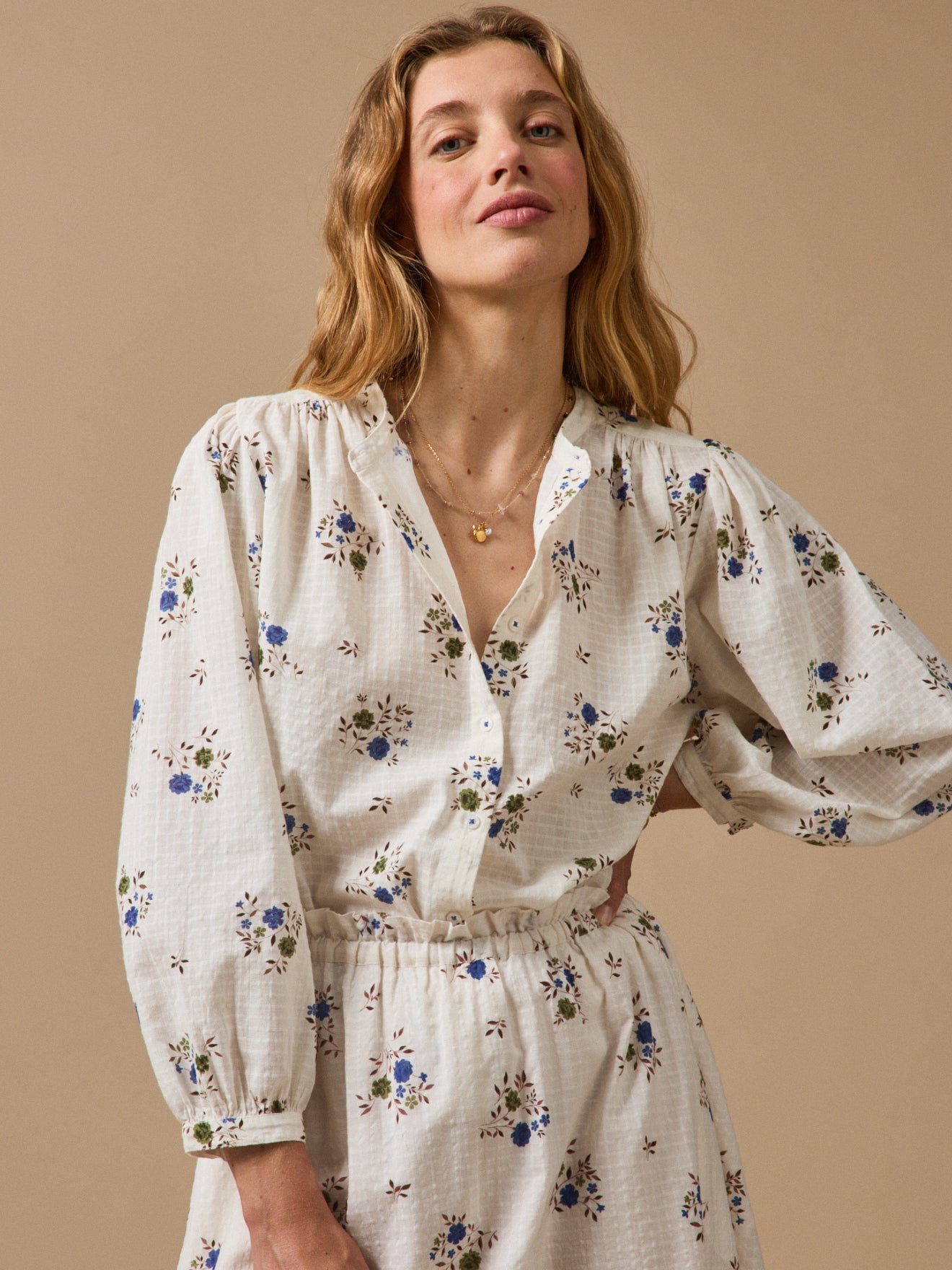 Blouse femme imprimé Rosa Blue
