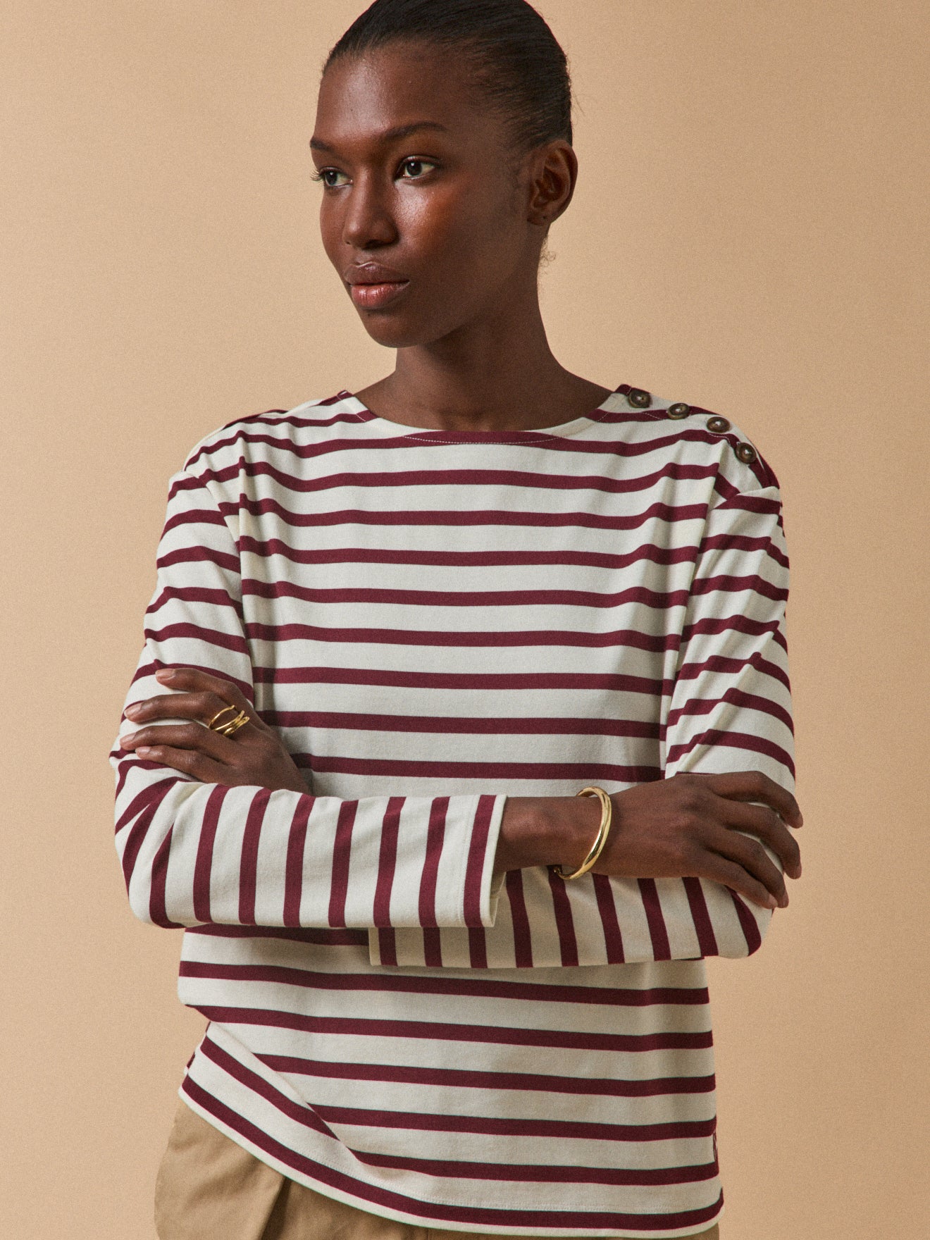 T-shirt marinière femme coton biologique