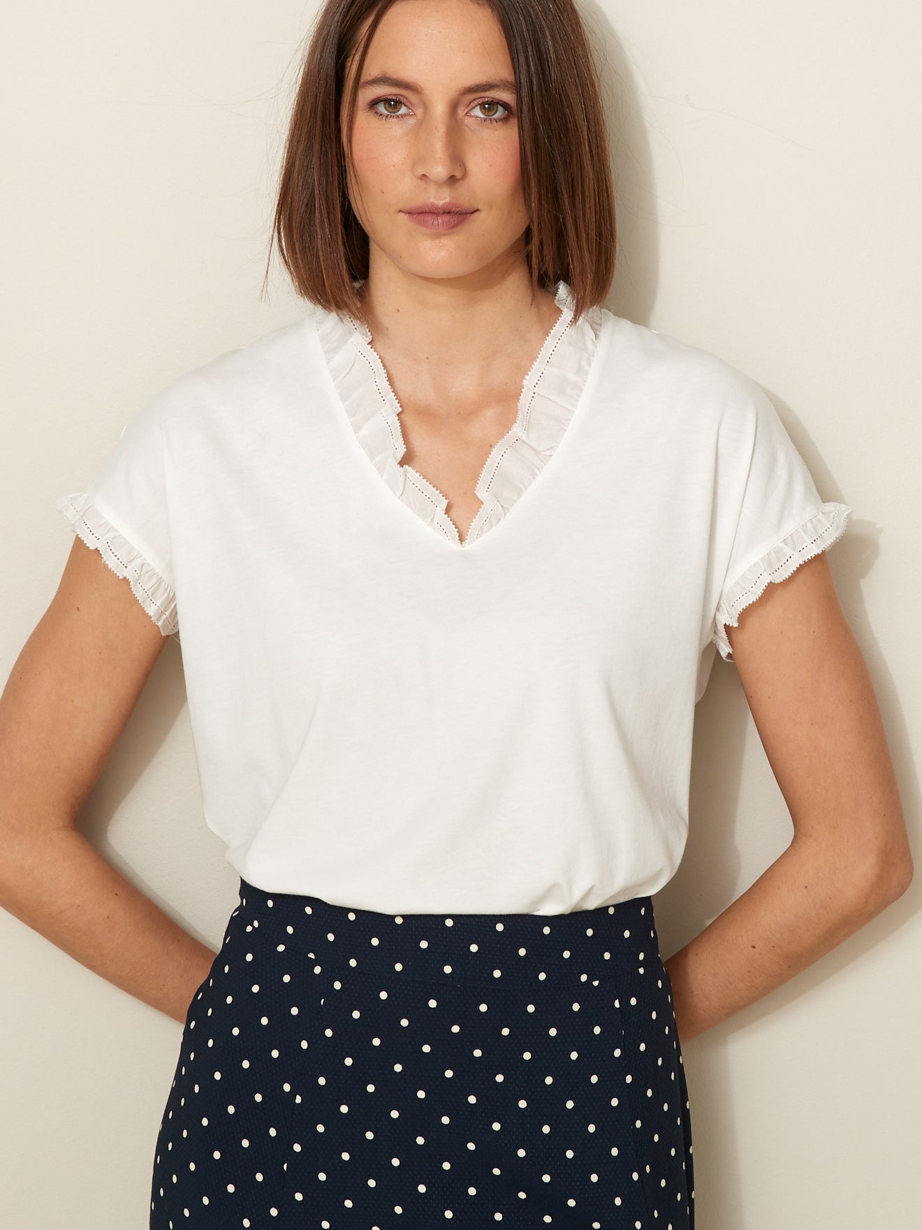 T-shirt brodé femme - modal et coton biologique