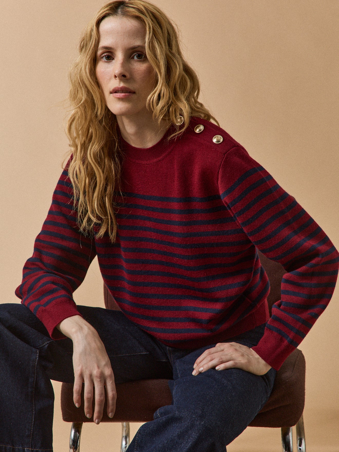 Pull boutons dorés femme laine RWS* Cyrillus FR