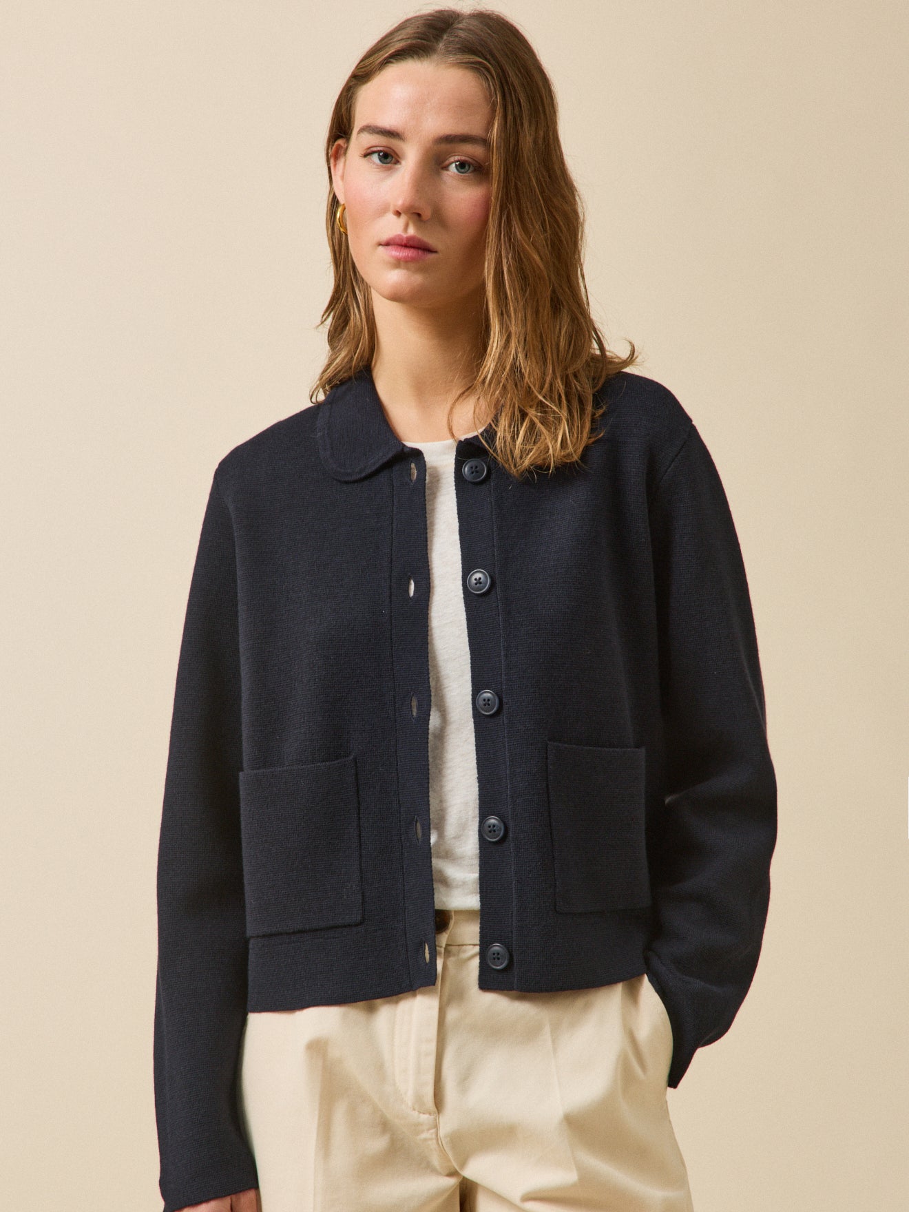 Gilet col chemise maille milano femme Cyrillus FR