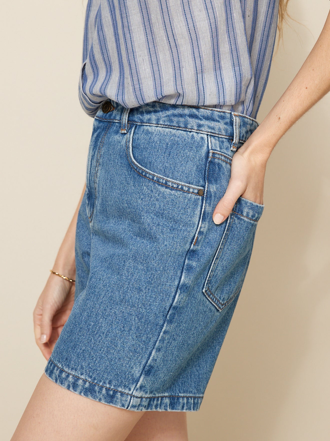 Short jean femme - coton biologique