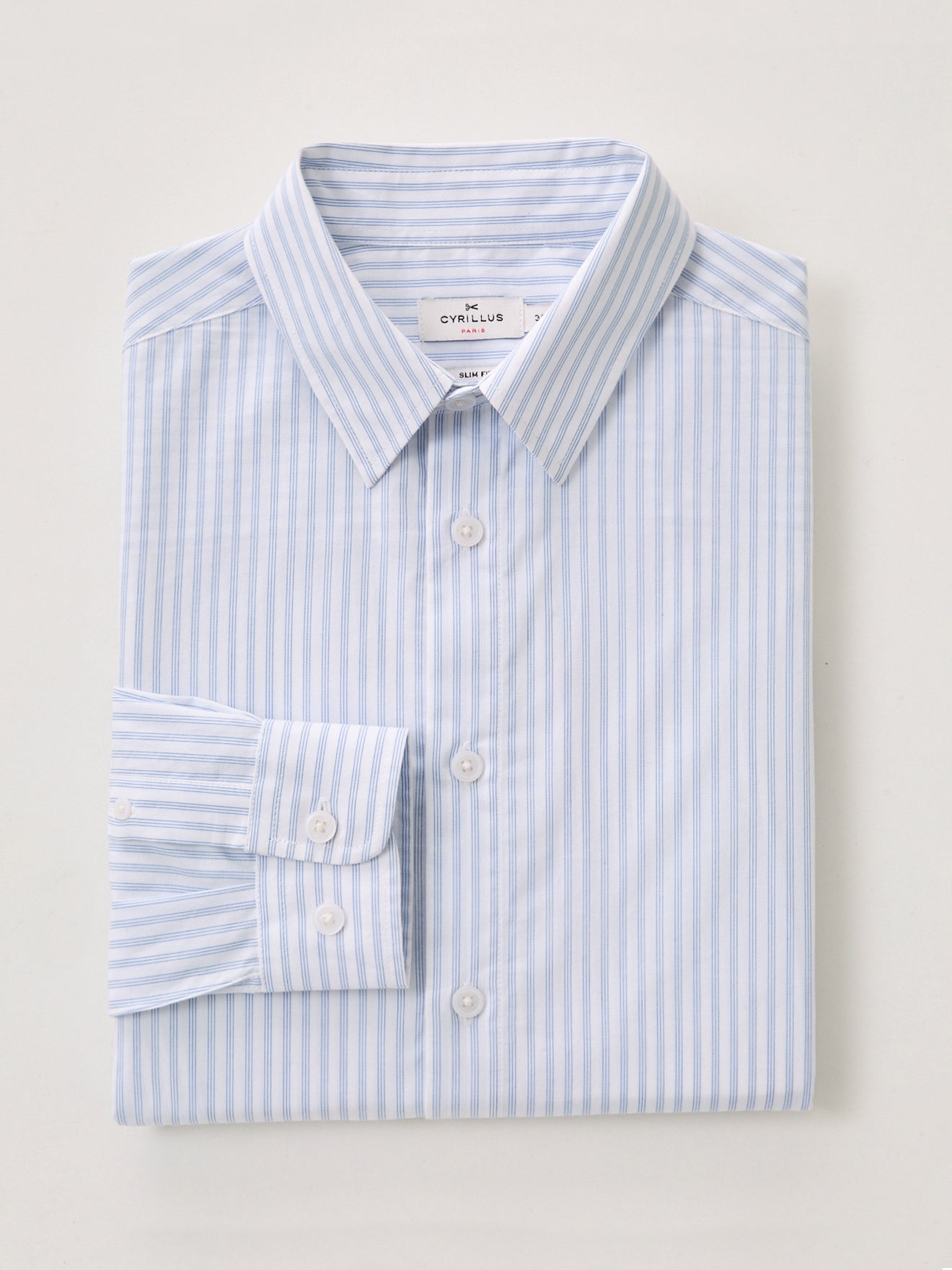 Chemise Femme Cyrillus Bleu Marine à Rayures écru - Taille 34/36, Neuve Sans étiquettes