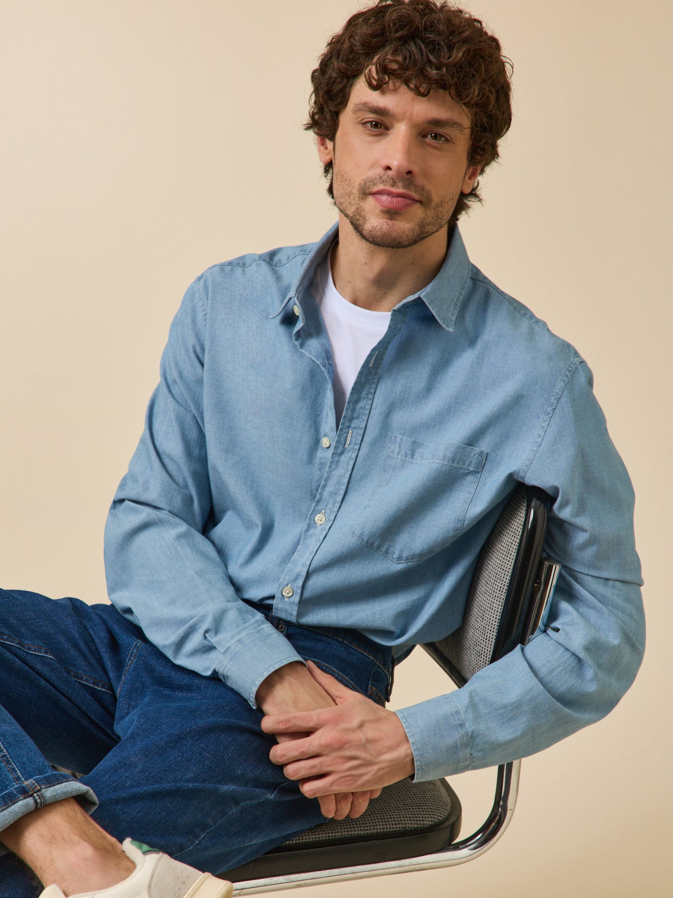 Chemise Homme Pur Coton Galeries Lafayette Taille 41-42 Bleue - Neuf Avec étiquettes
