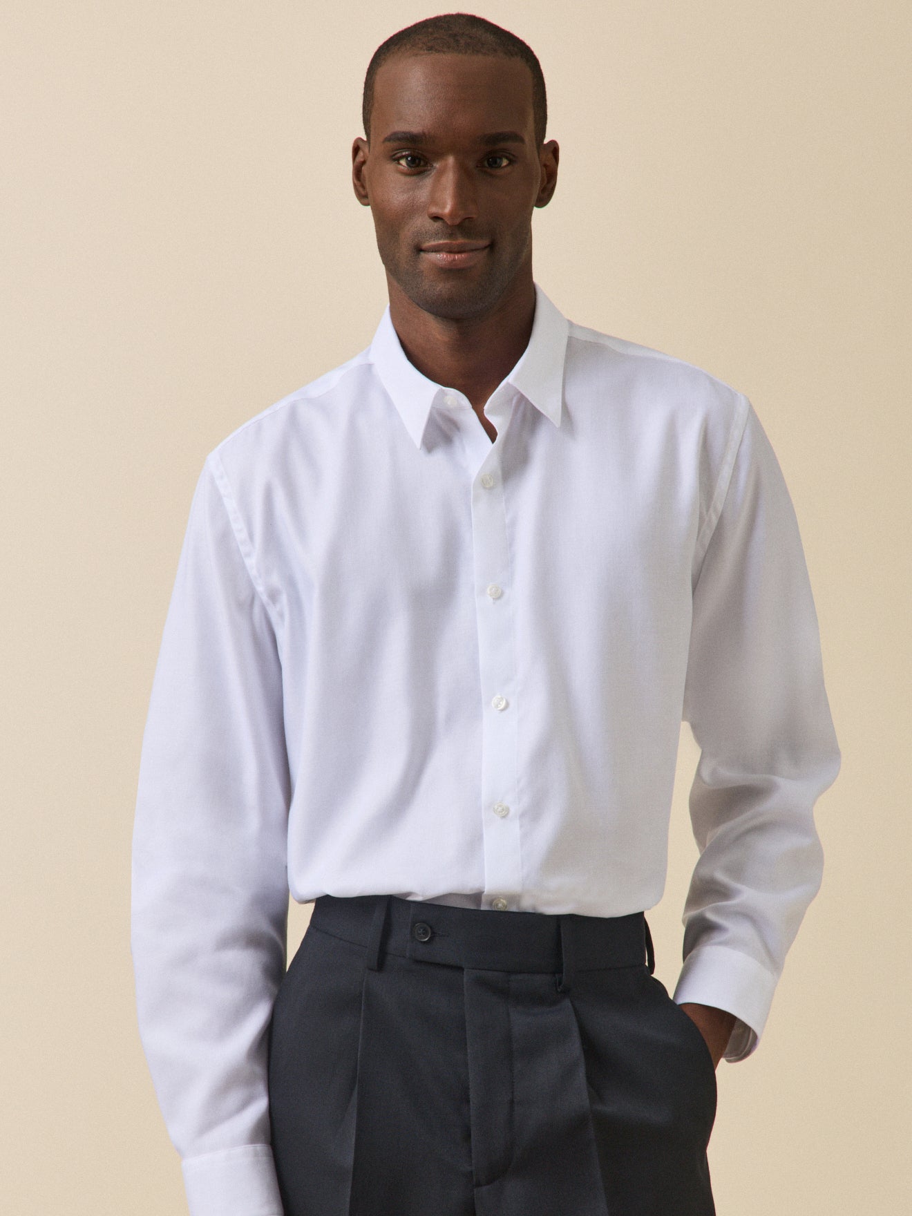 Chemise twill uni homme coupe ajustée