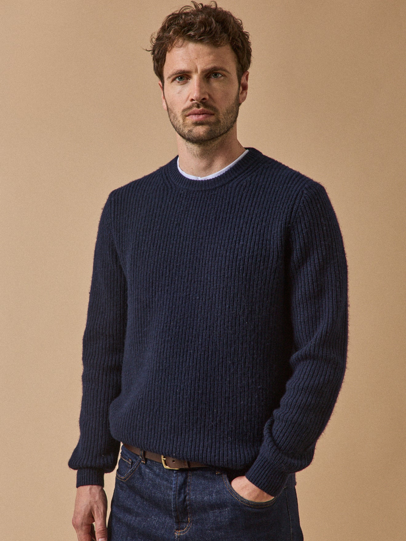 Col Rond Pull Long Homme Pull Col Rond Sweat Maille Homme Pull Col