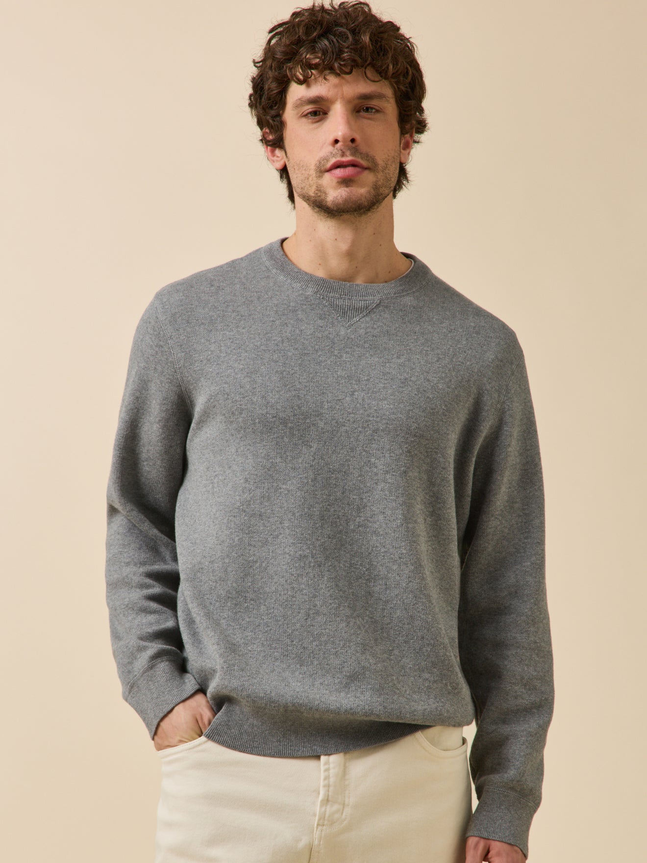 Pull effet sweat homme coton cachemire Cyrillus FR