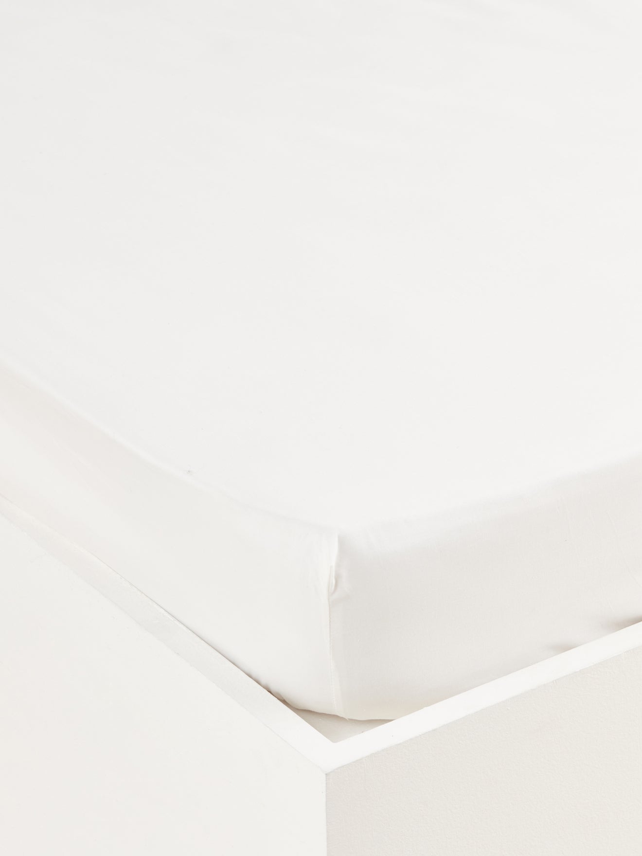 Drap housse percale de coton peigné 160 fils - 400tc stockholm blanc Cotton & Co | La Redoute
