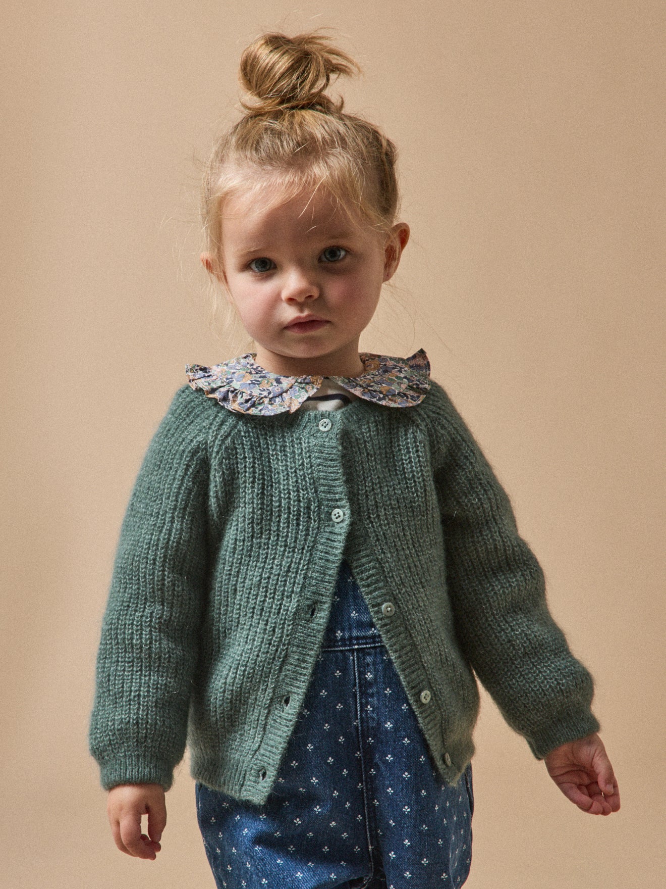 Cardigan Bébé Unisexe Minora Selanik - Coton Et Acrylique, Col Rond, Tailles 3 à 18 Mois, Lavable Machine