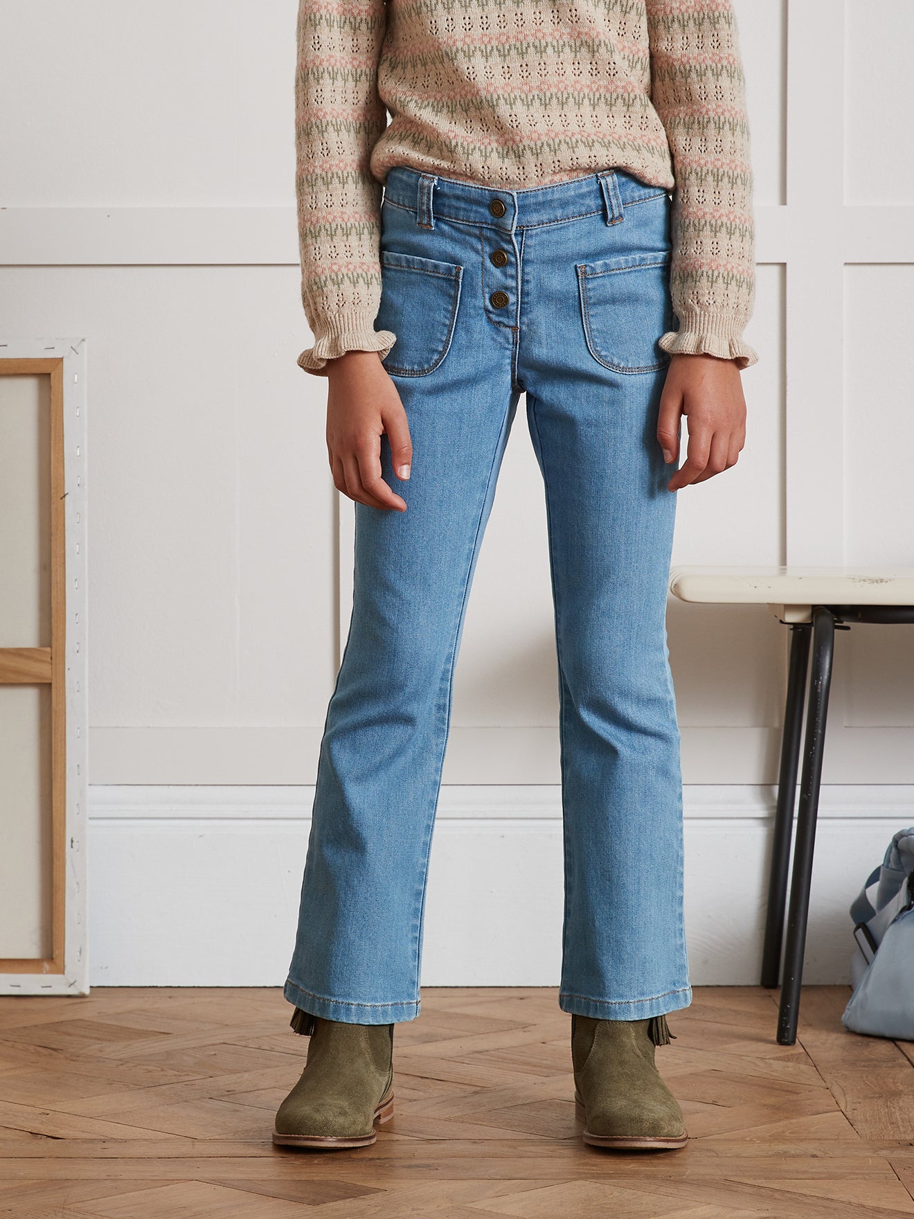 Pantalon Flare Pantalon Cyrillus Fille Pantalon Chino En Coton