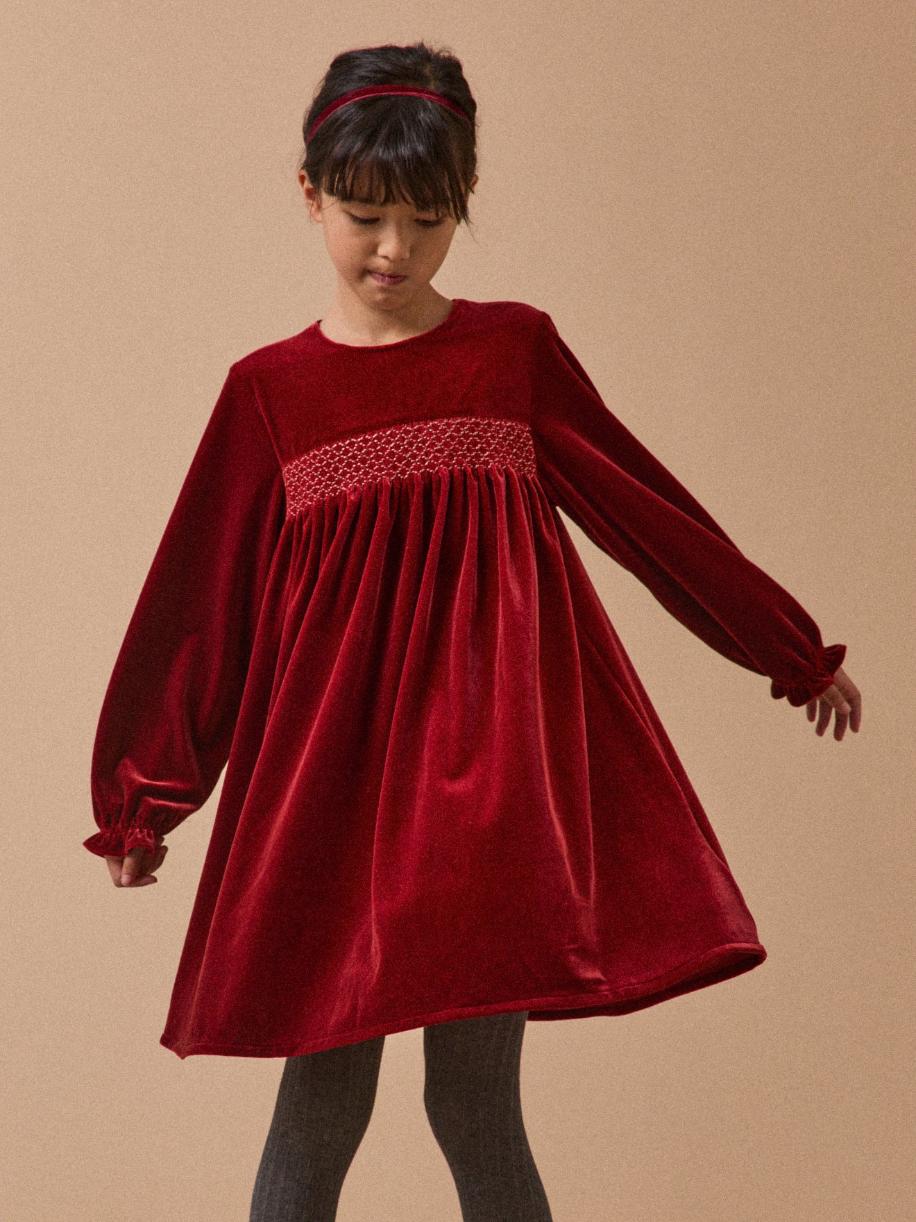 Robe en panne de velours Fille Cyrillus FR - Main Image