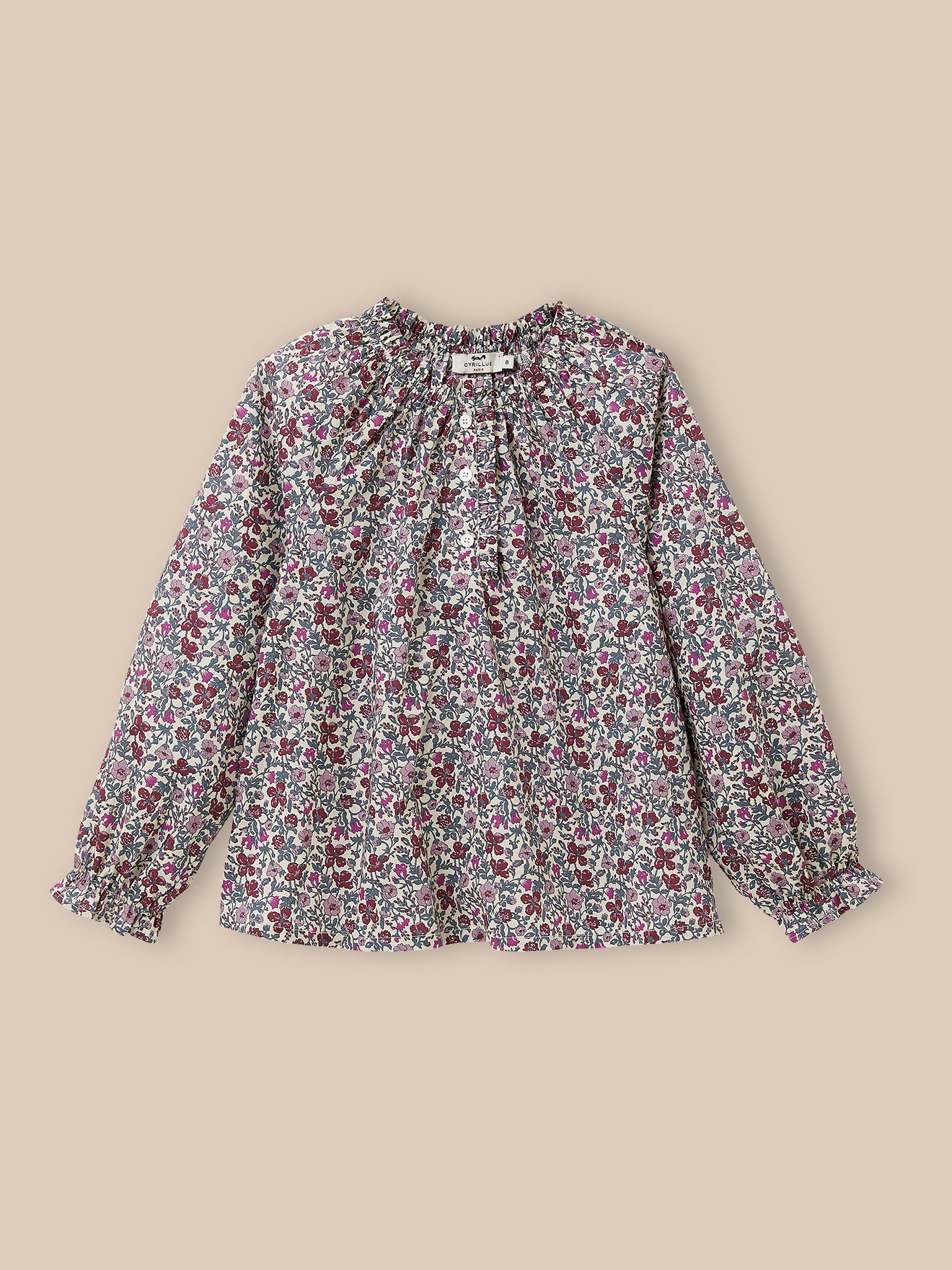 Tunique Liberty Cyrillus Pour Fille 6 Ans - Imprimé Floral Bleu/violet - Très Bon état