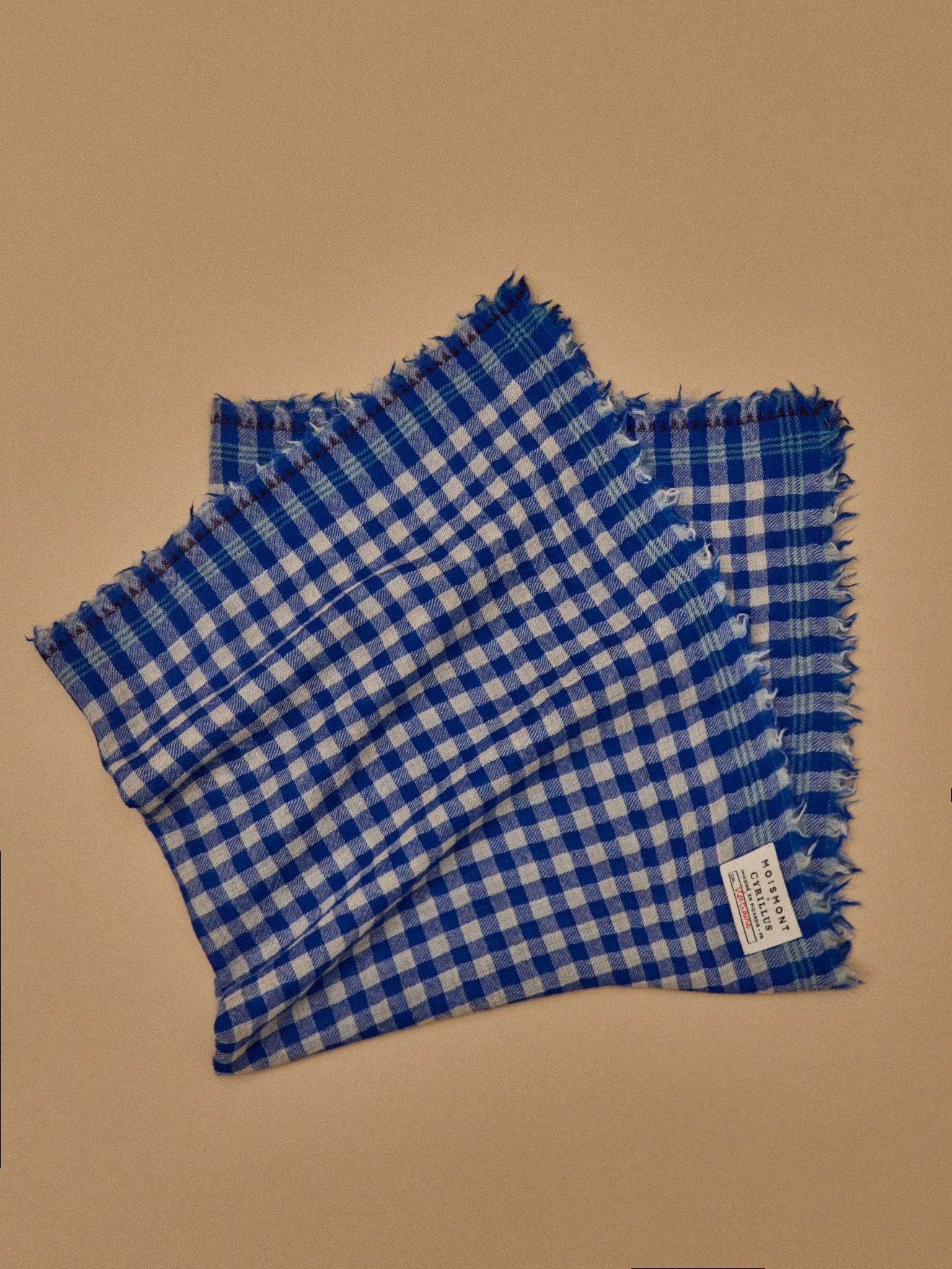 Bandeau Foulard Cheveux Rigide à Cordon – Carreaux Vichy Bleu Et Blanc (neuf)