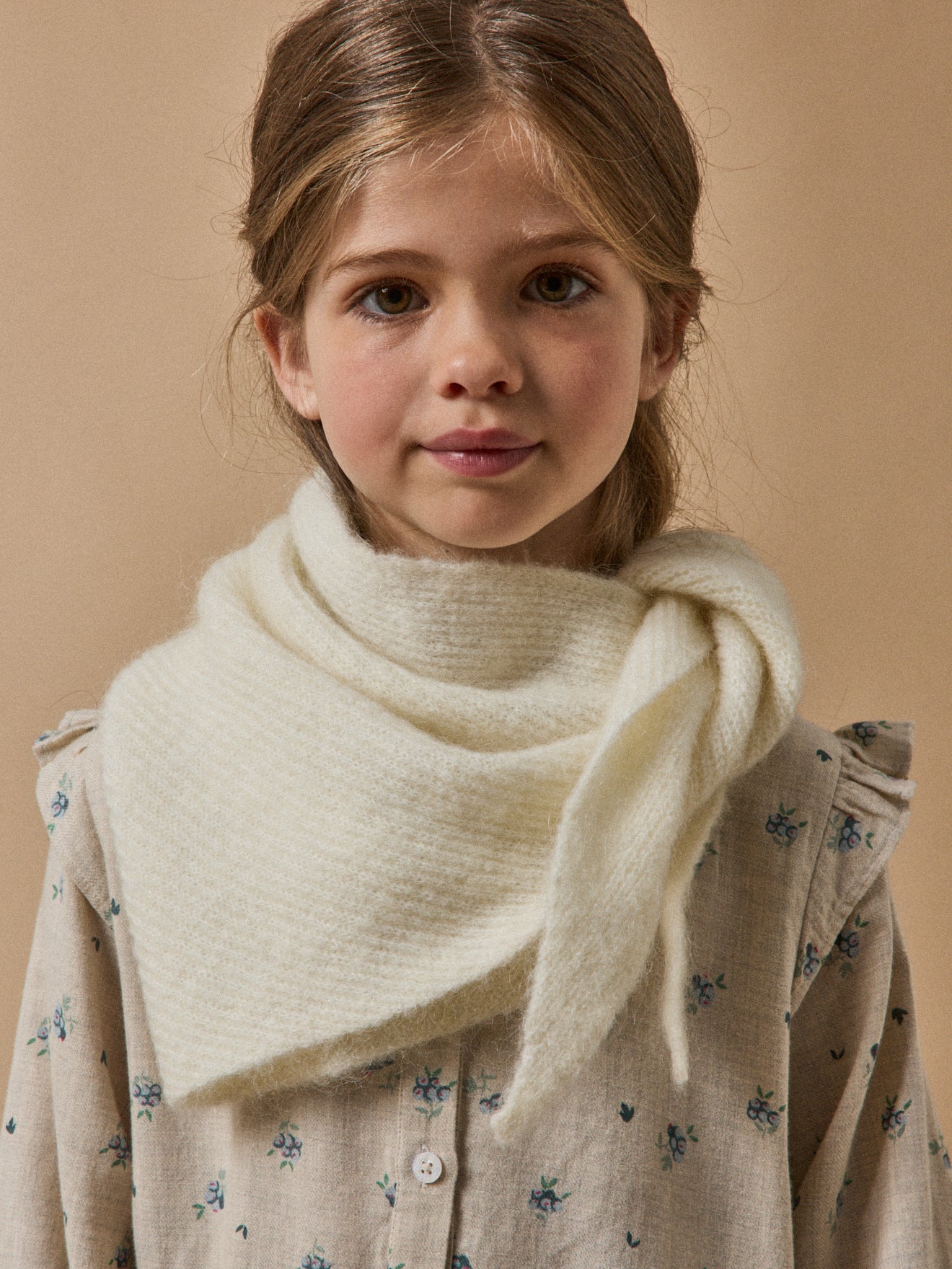 Echarpe triangle en laine et mohair Fille