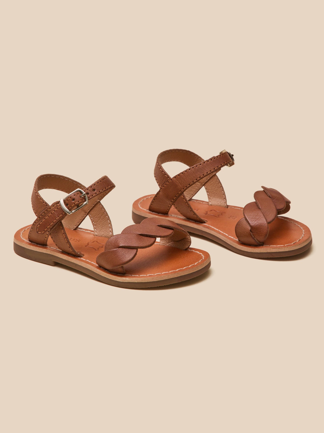 Sandales tressées Fille en cuir