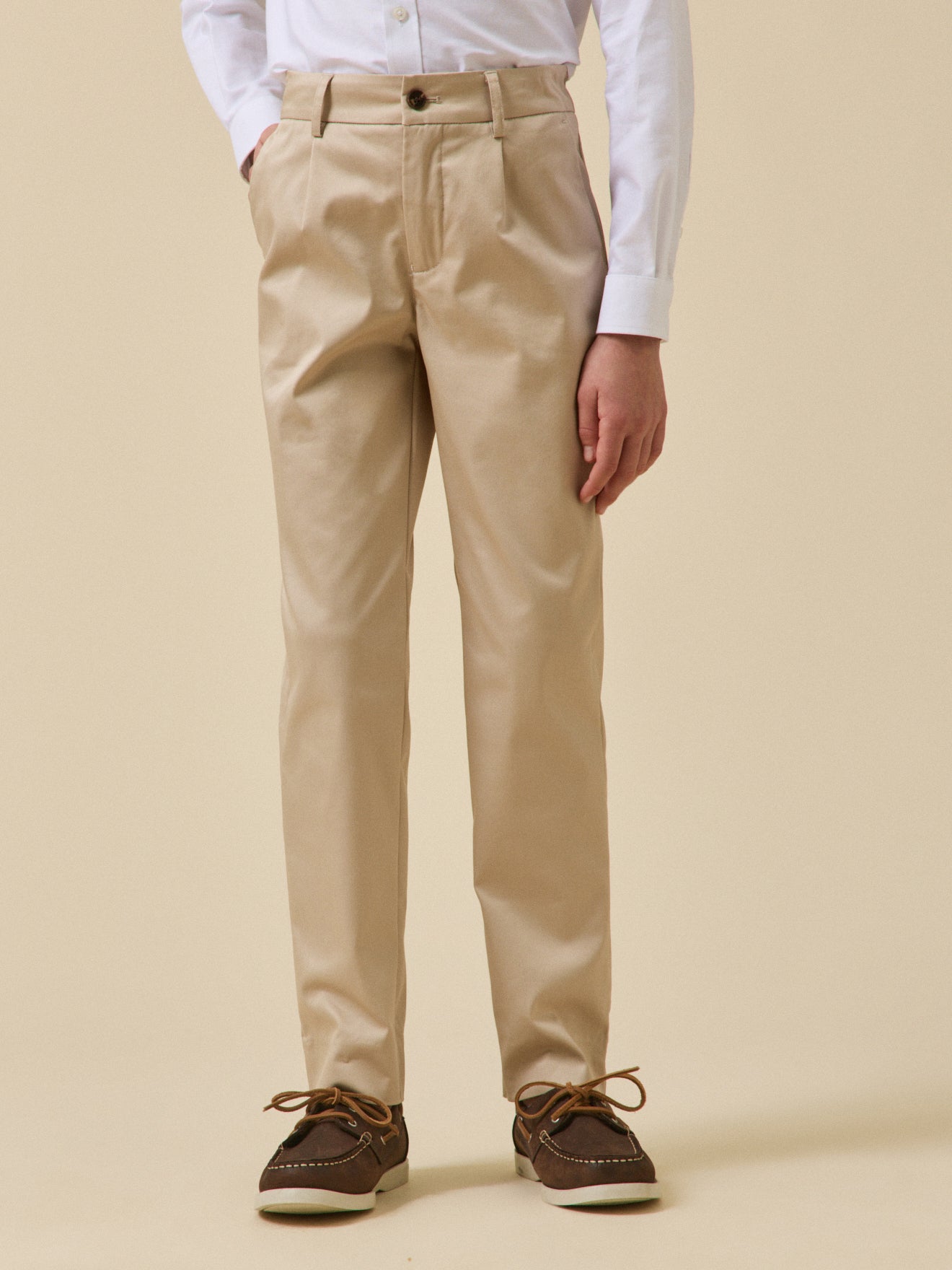 Pantalon Ã Pince Homme AnnÃ©e 50 Pantalon Droit Stretch Beige