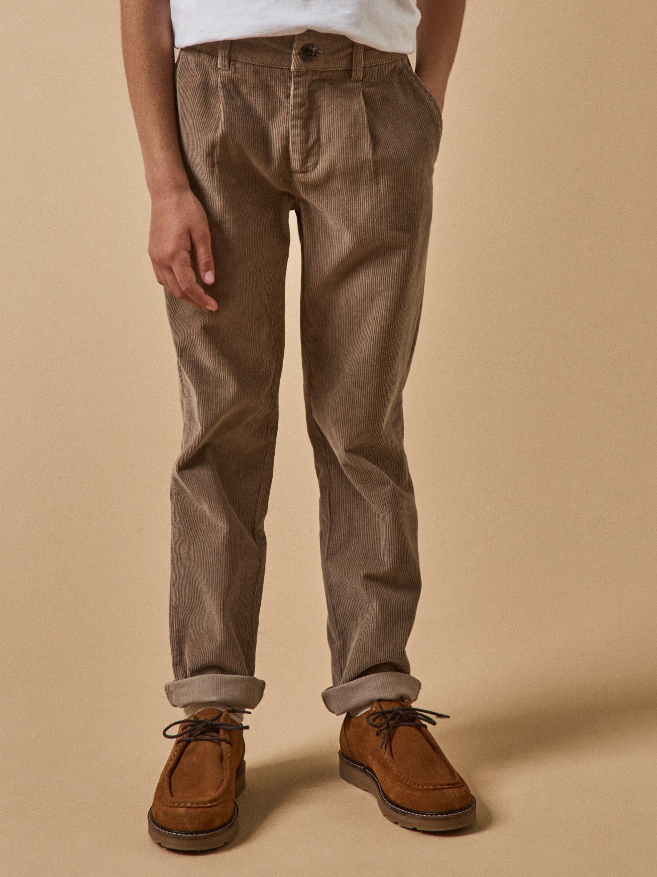 Pantalon Slim Velours Garçon VERTBAUDET - 5 Poches, Taille Ajustable, 98% Coton, Pour L'hiver
