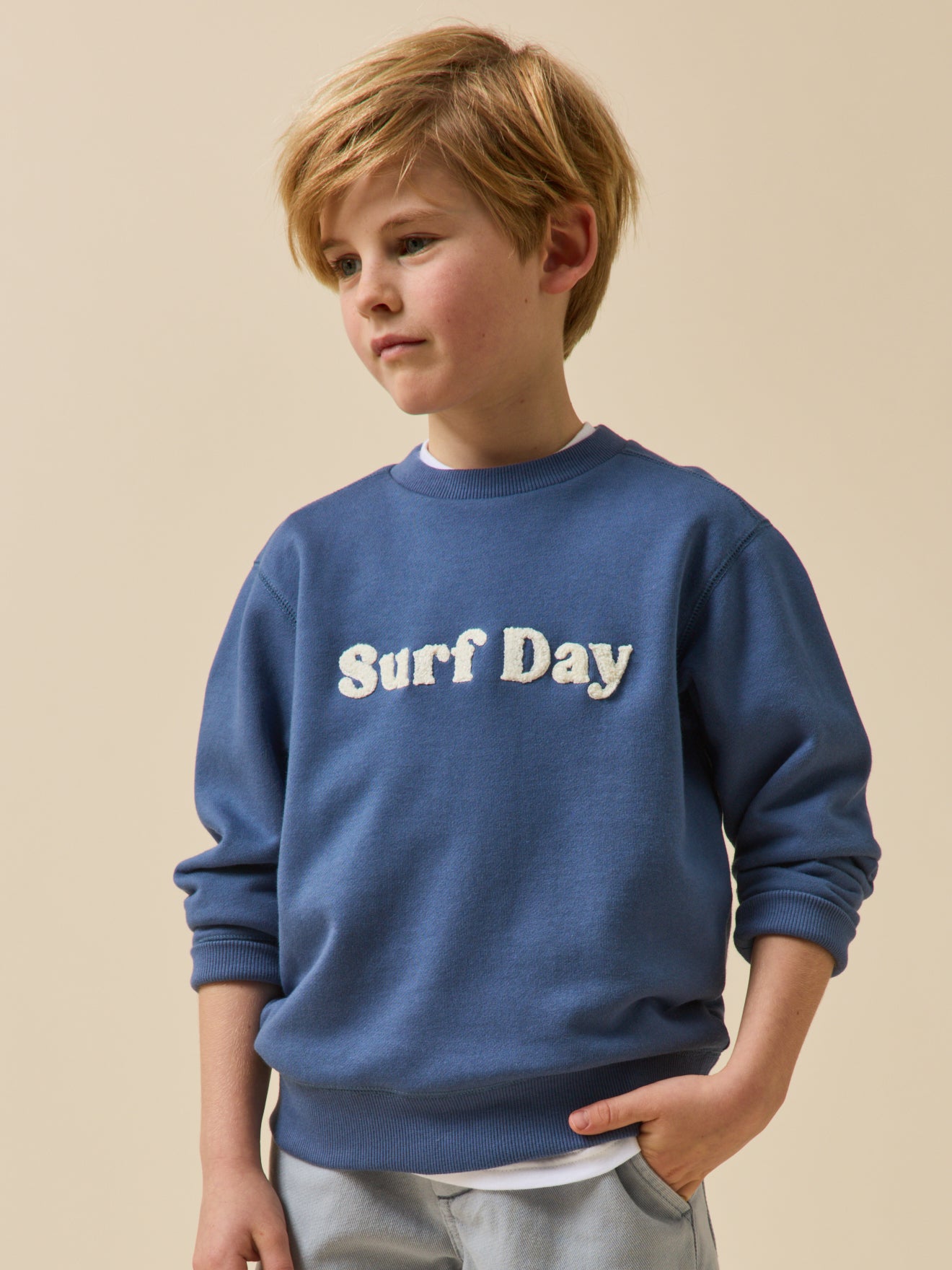 Sweat bleu oversized pour enfant