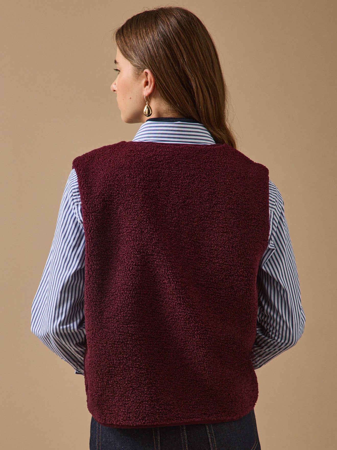 Veste sans manches en sherpa femme