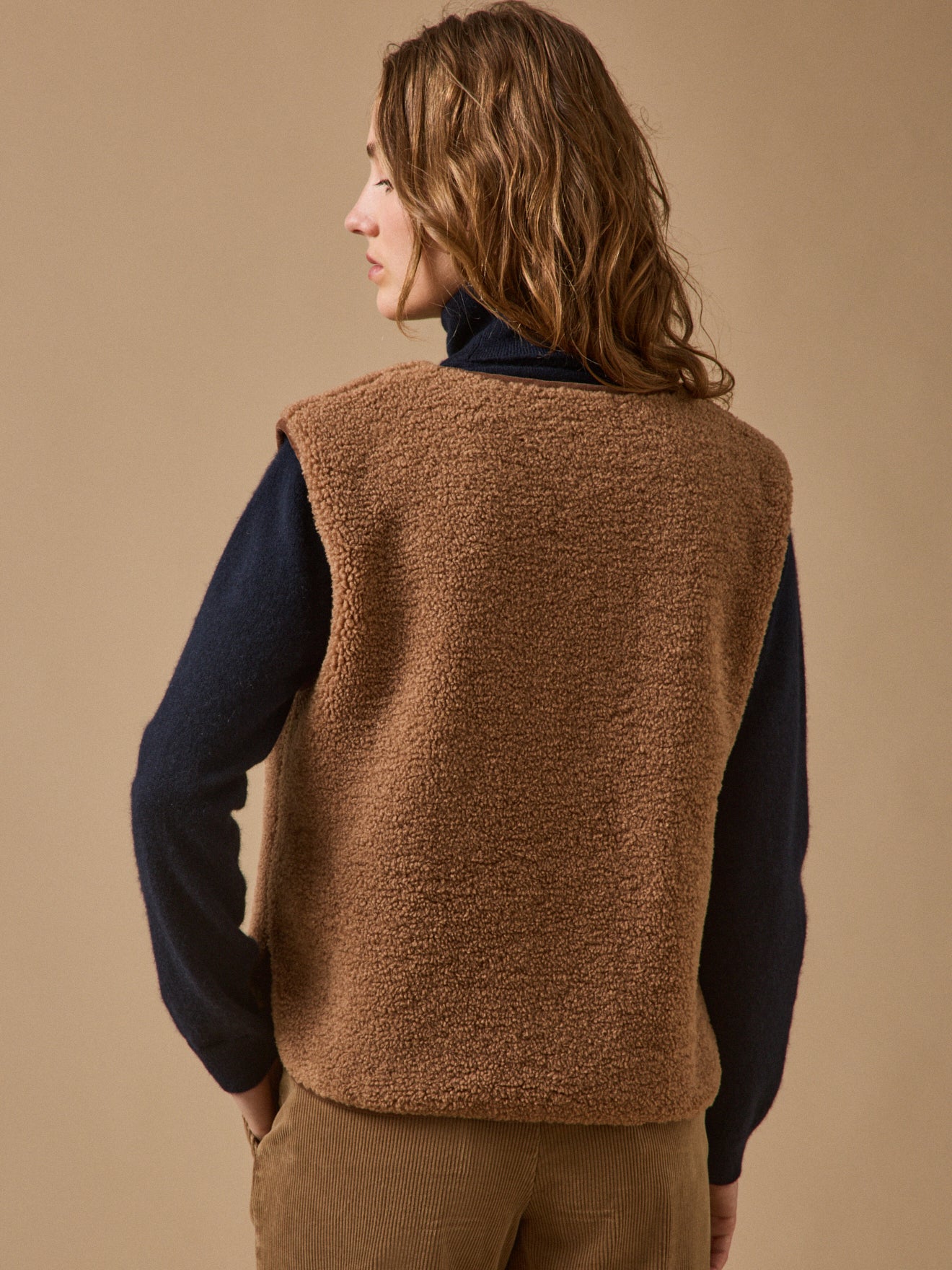 Veste sans manches en sherpa femme