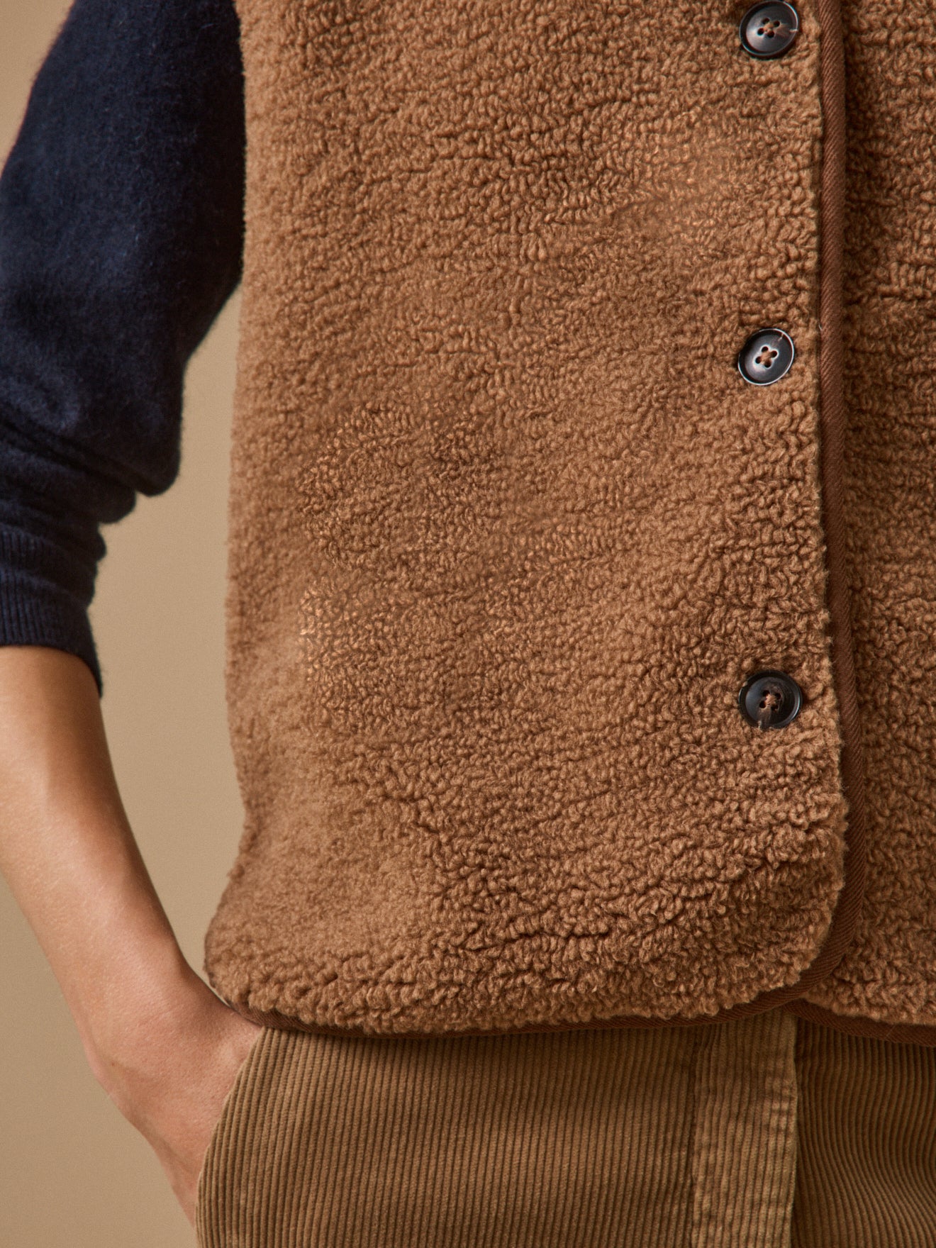 Veste sans manches en sherpa femme