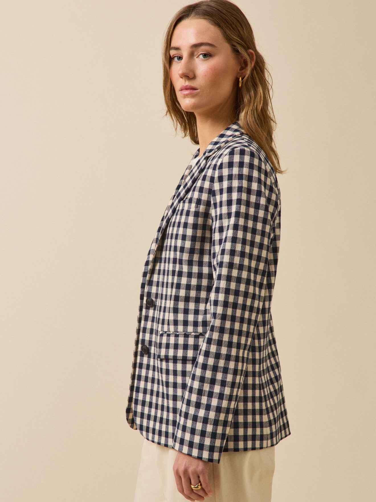 Veste tailleur vichy femme