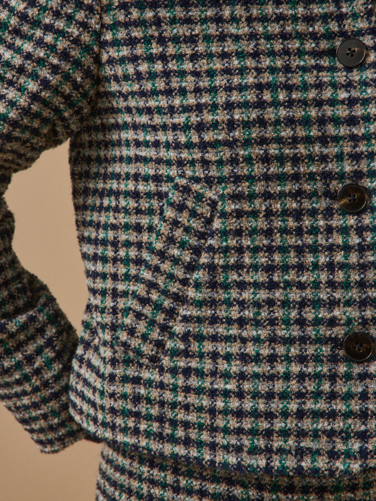 Veste tweed carreaux femme