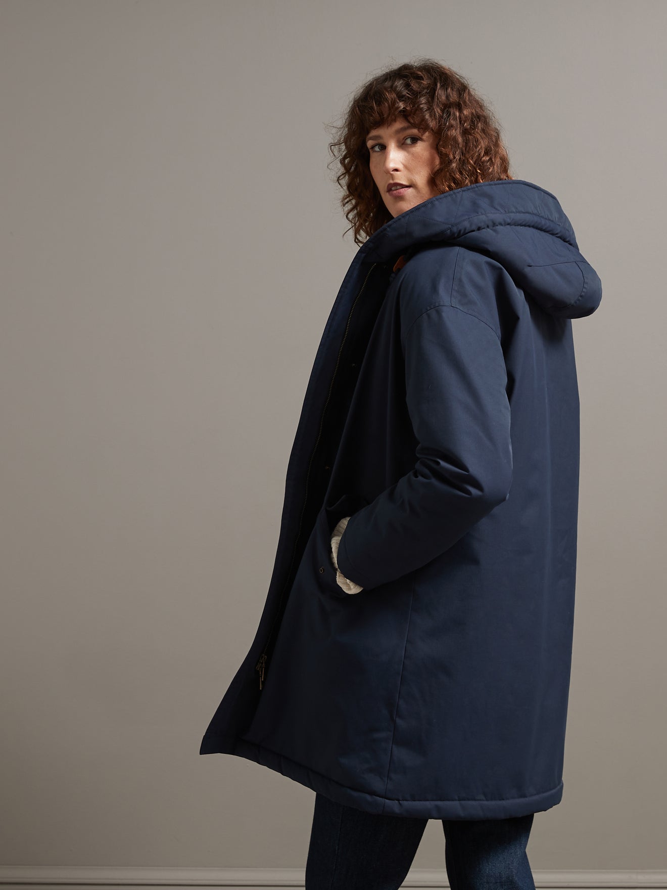 Parka longue fourrée femme