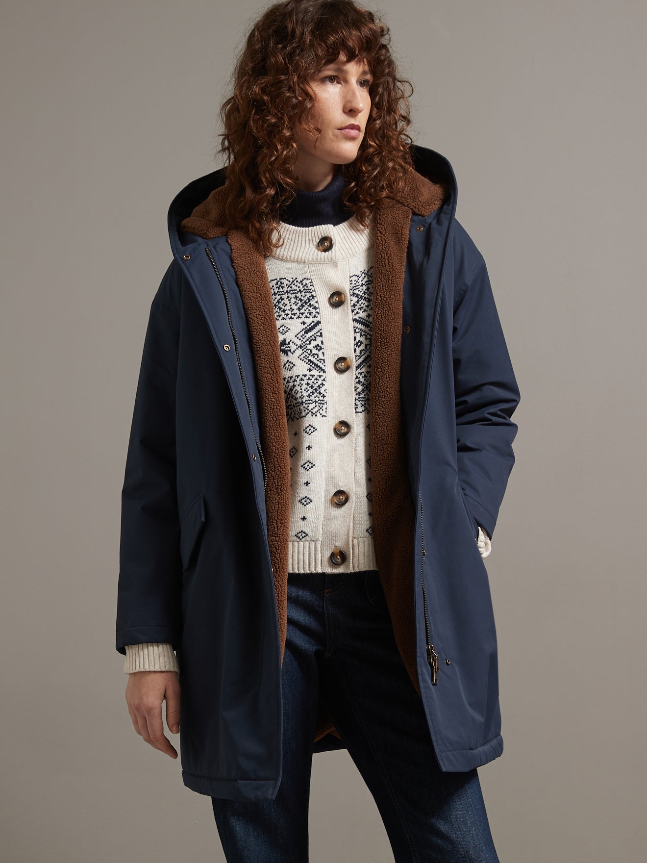 Parka longue fourrée femme