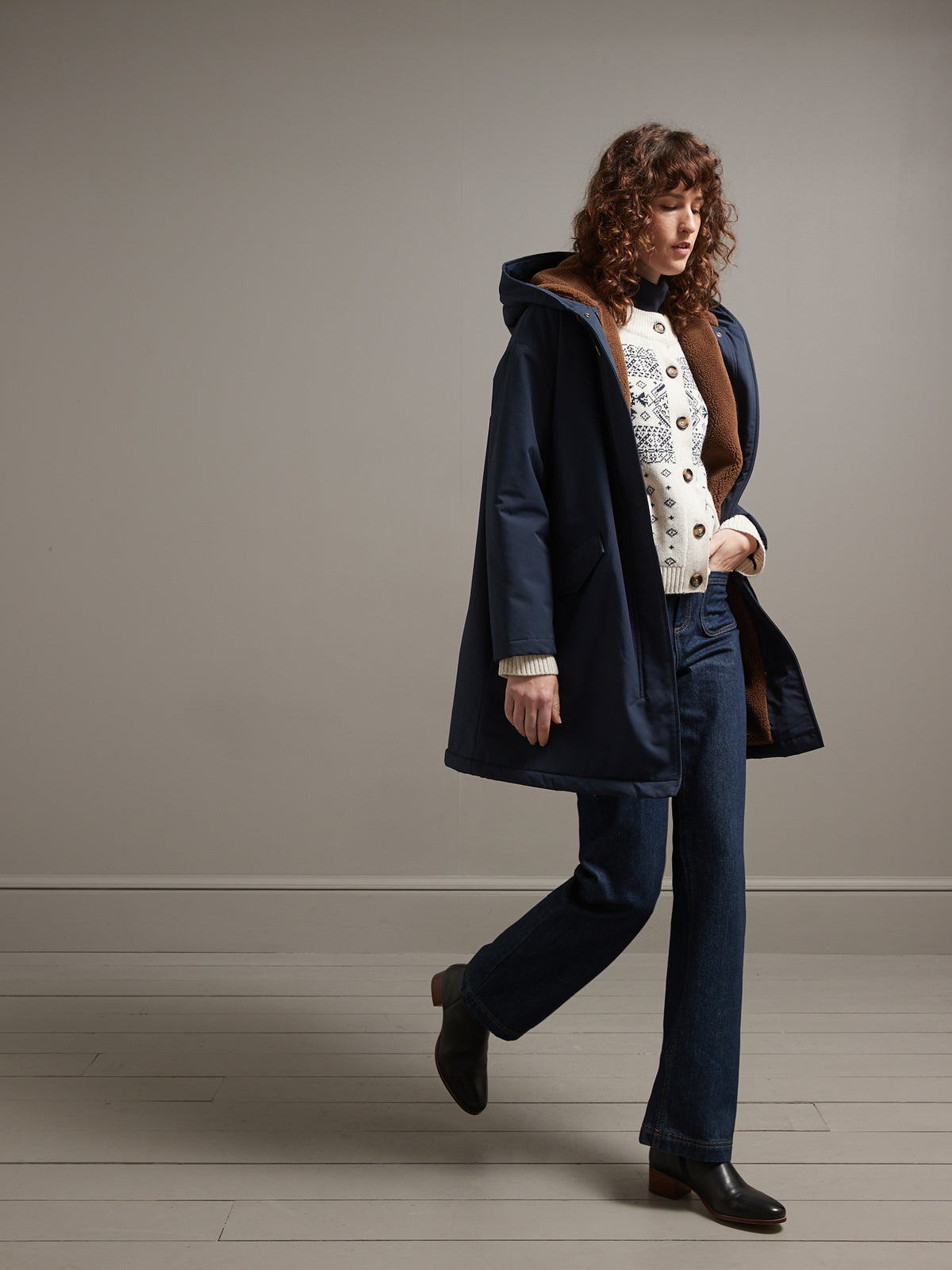 Parka longue fourrée femme