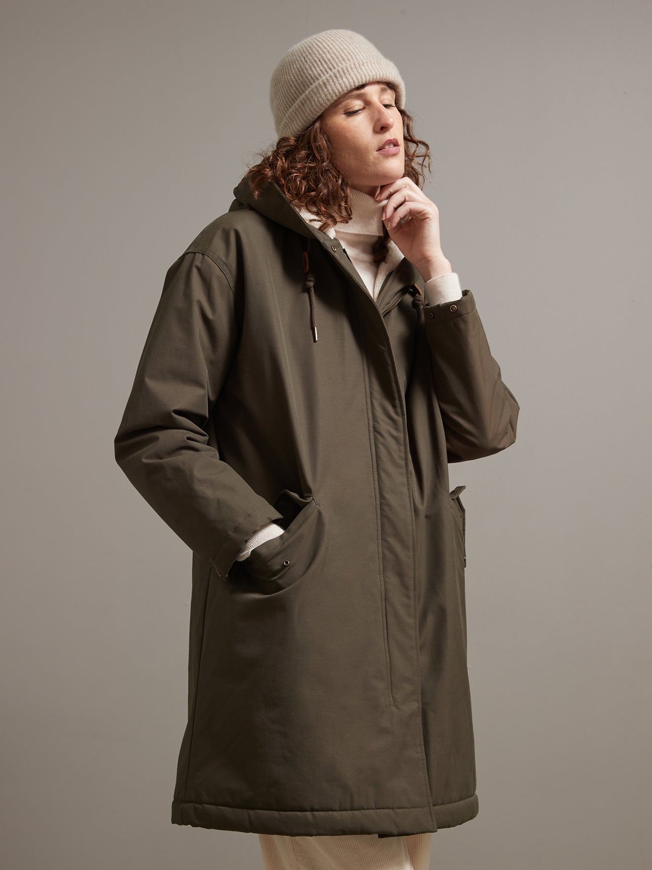 Parka longue fourrée femme