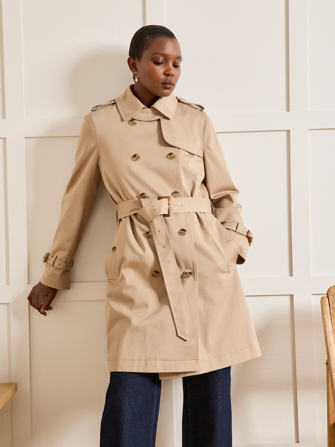 Trench Coat Manteau Taille 50 Femme Trench Long Femme Cyrillus FR