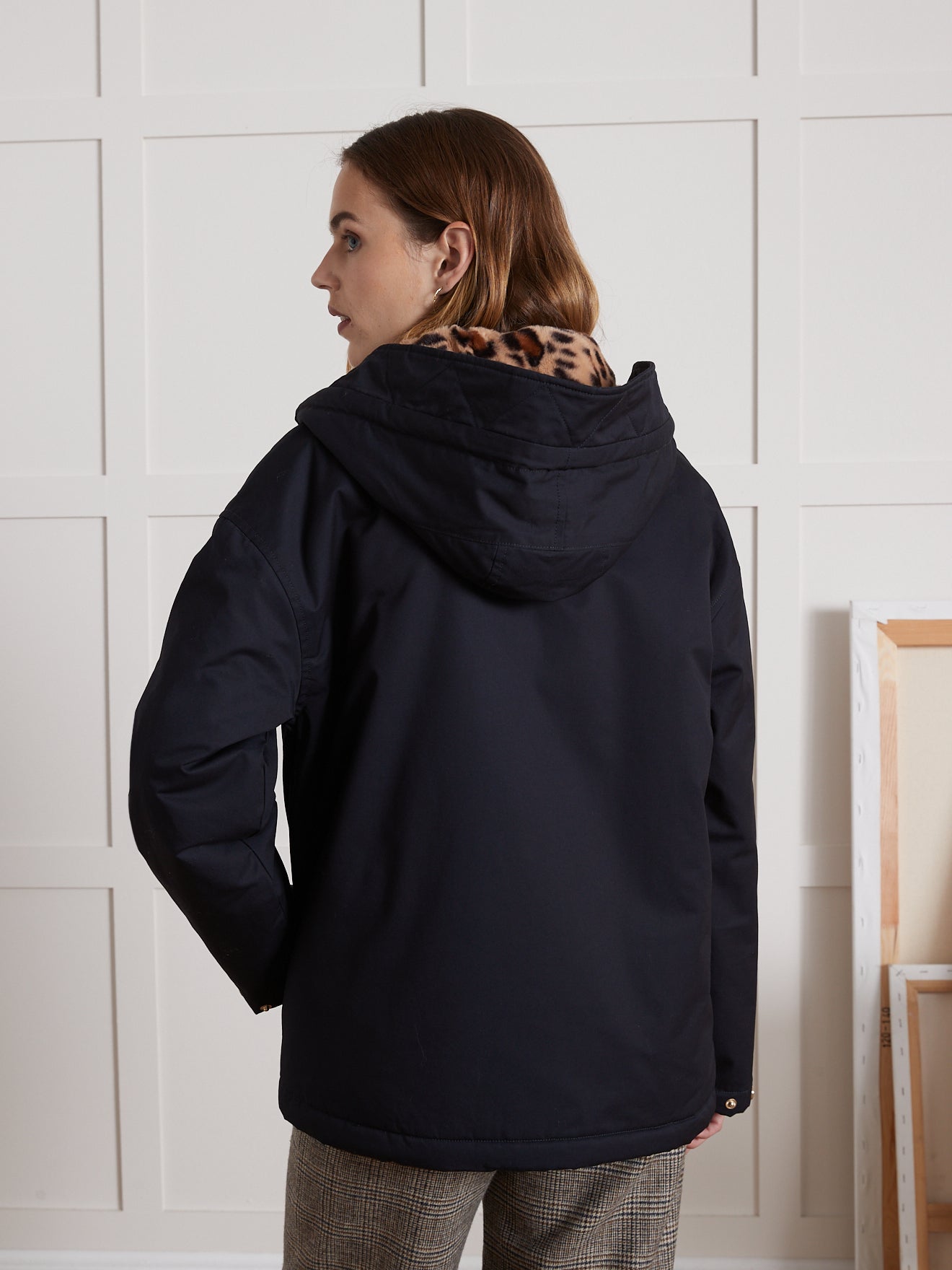 Parka courte femme doublée imitation fourrure