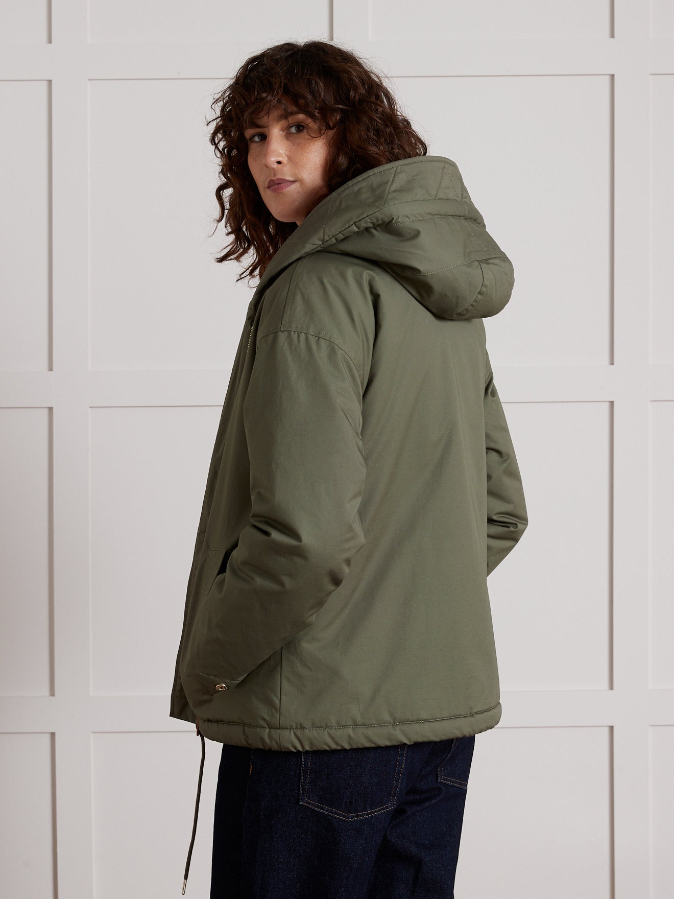 Parka courte femme doublée imitation fourrure