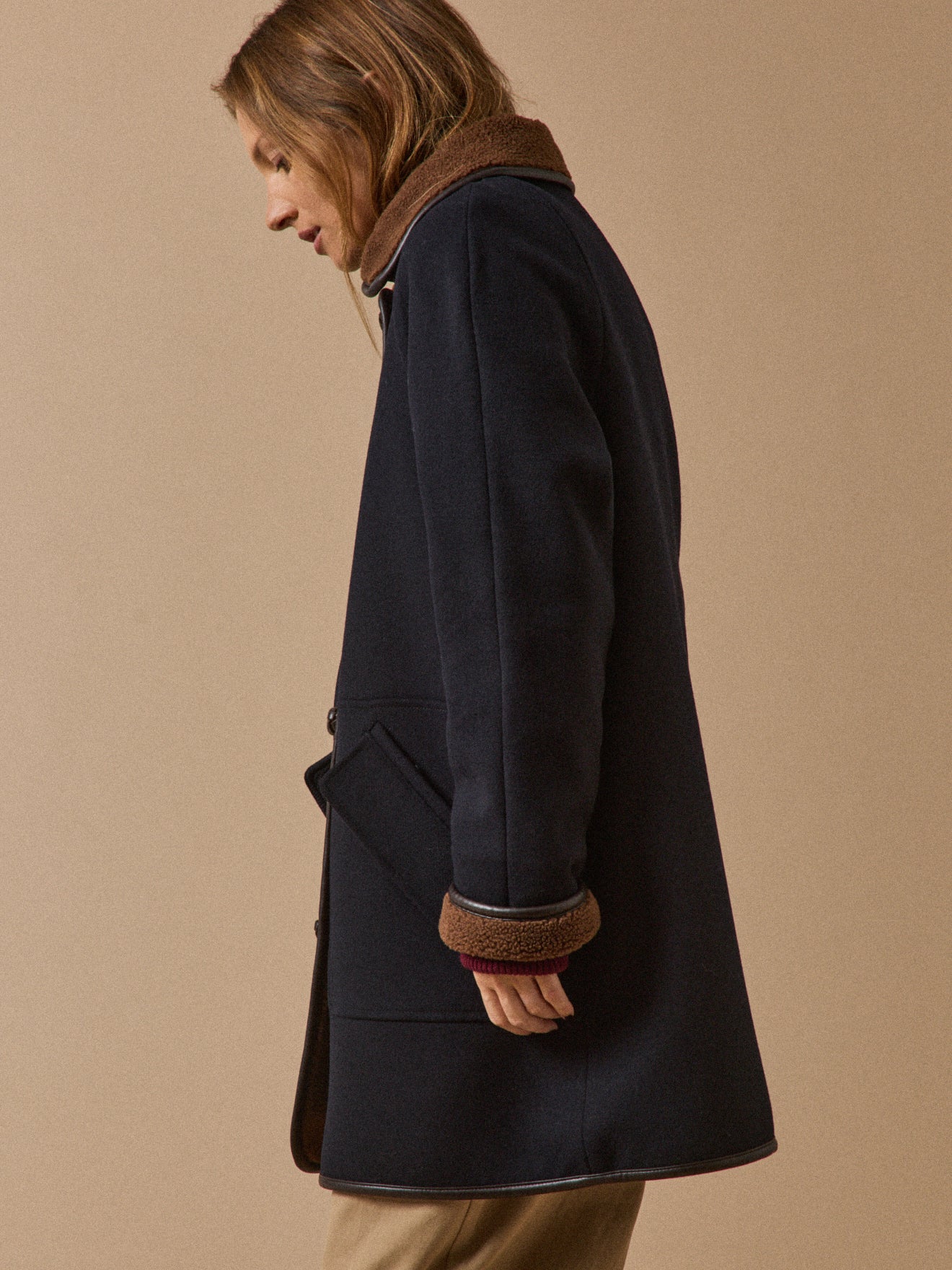 Manteau gansé intérieur sherpa femme