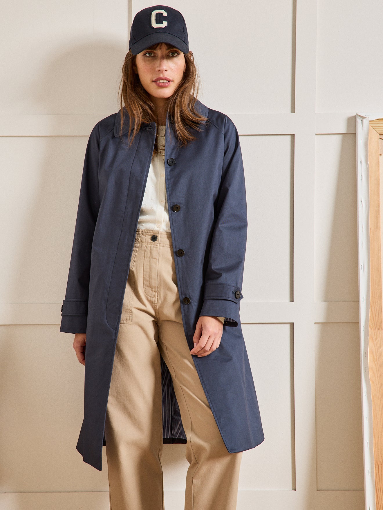 Trench long raglan femme