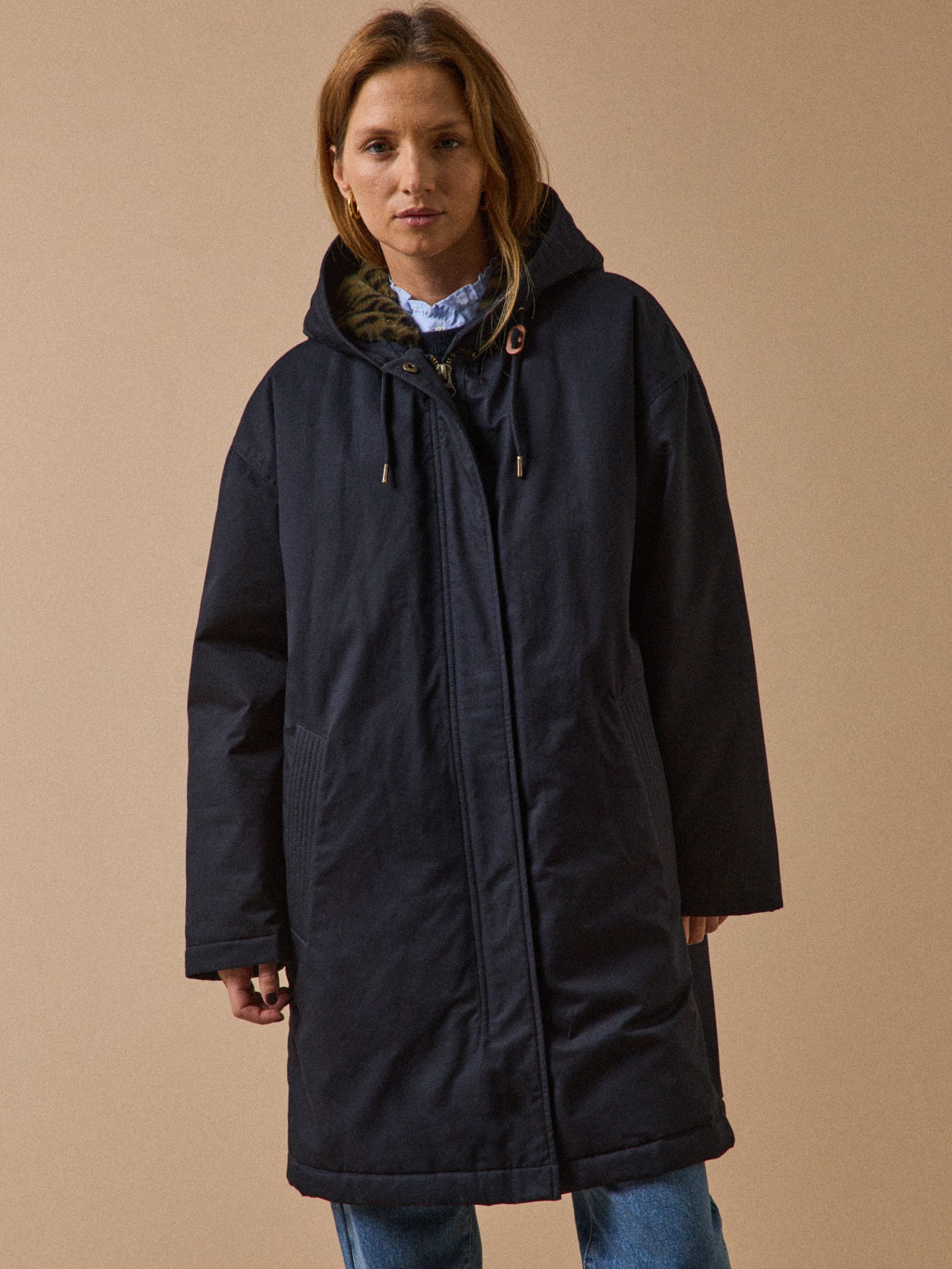 Parka mi-longue femme doublée imitation fourrure