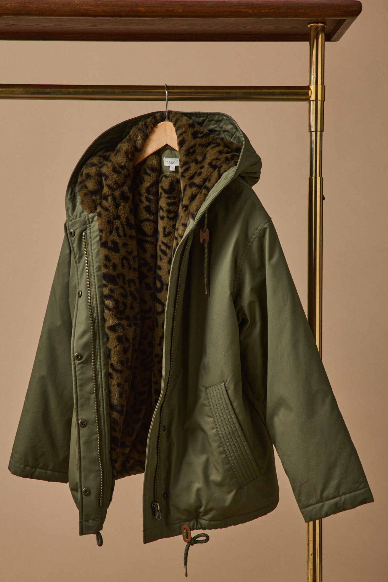 Parka courte femme doublée imitation fourrure