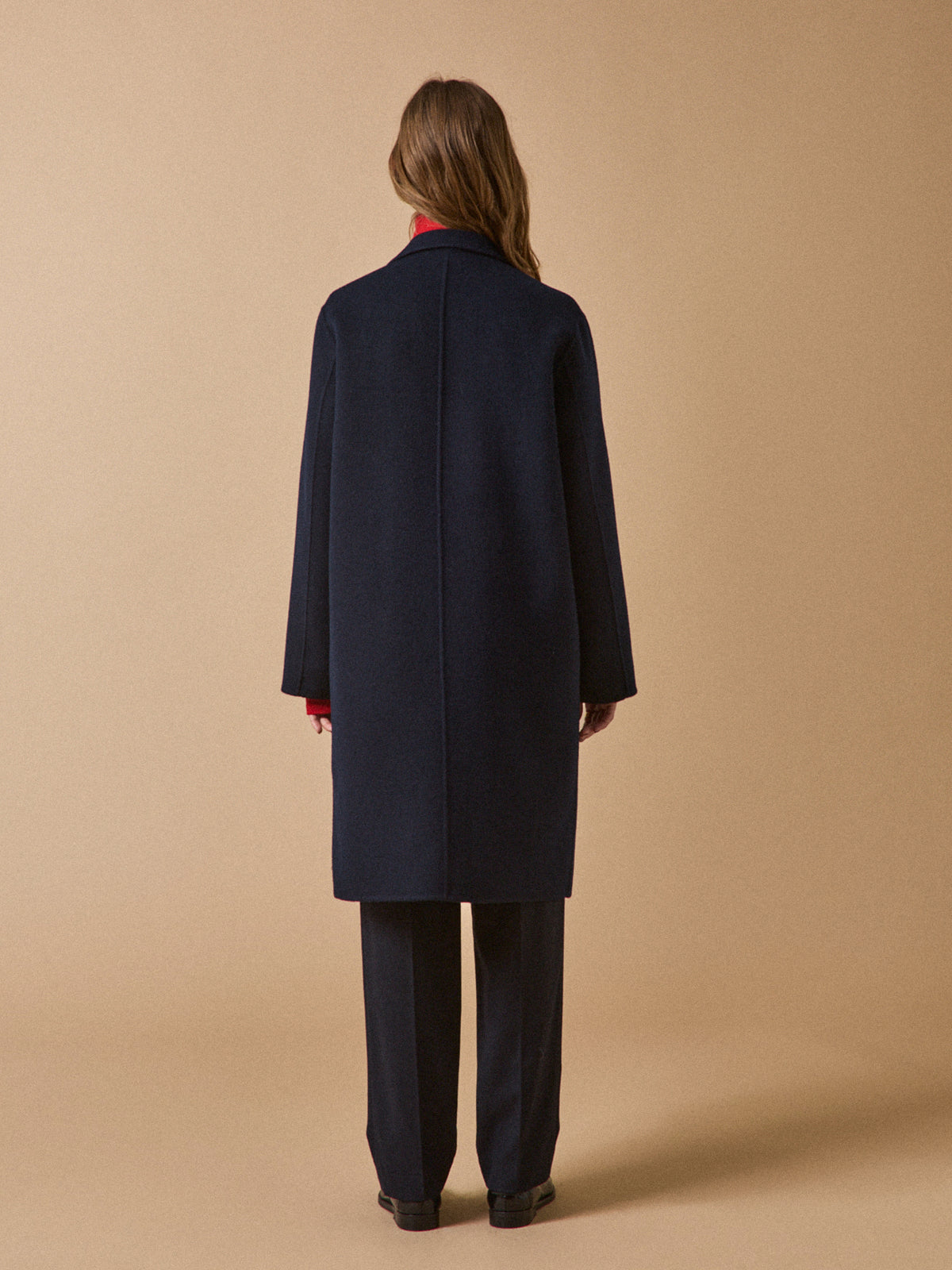 Manteau lainage double face femme