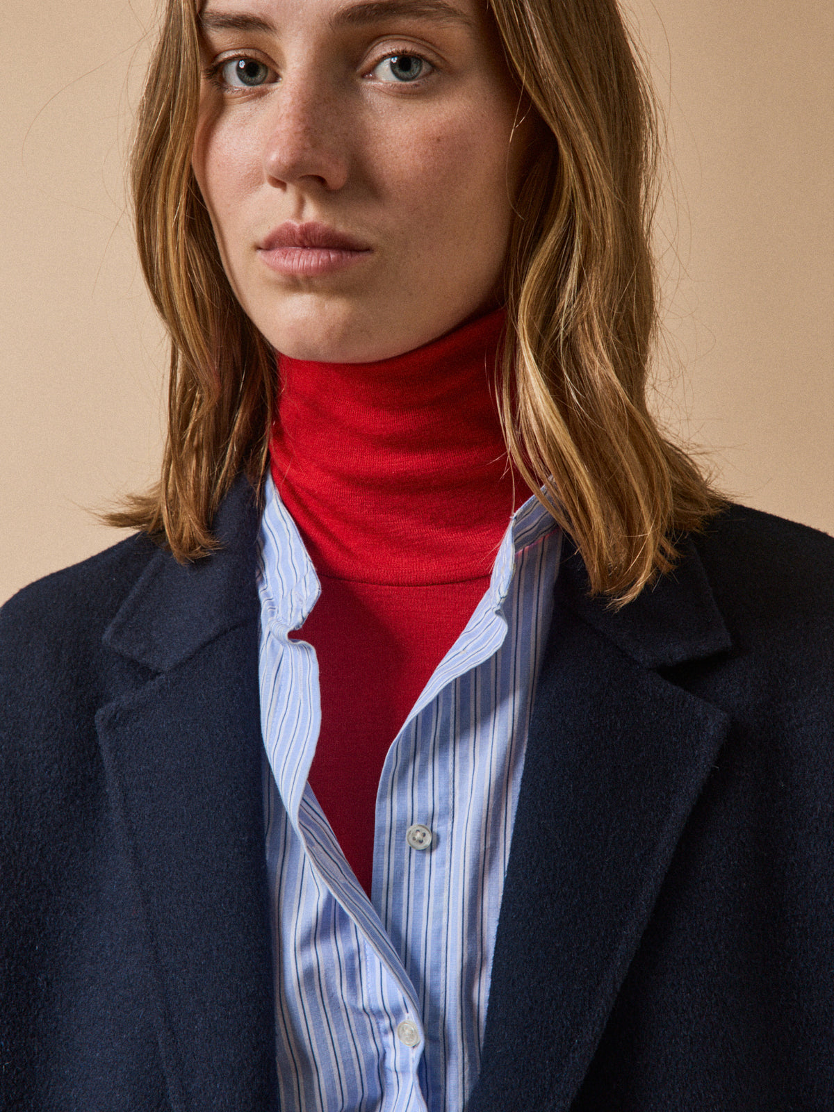 Manteau lainage double face femme