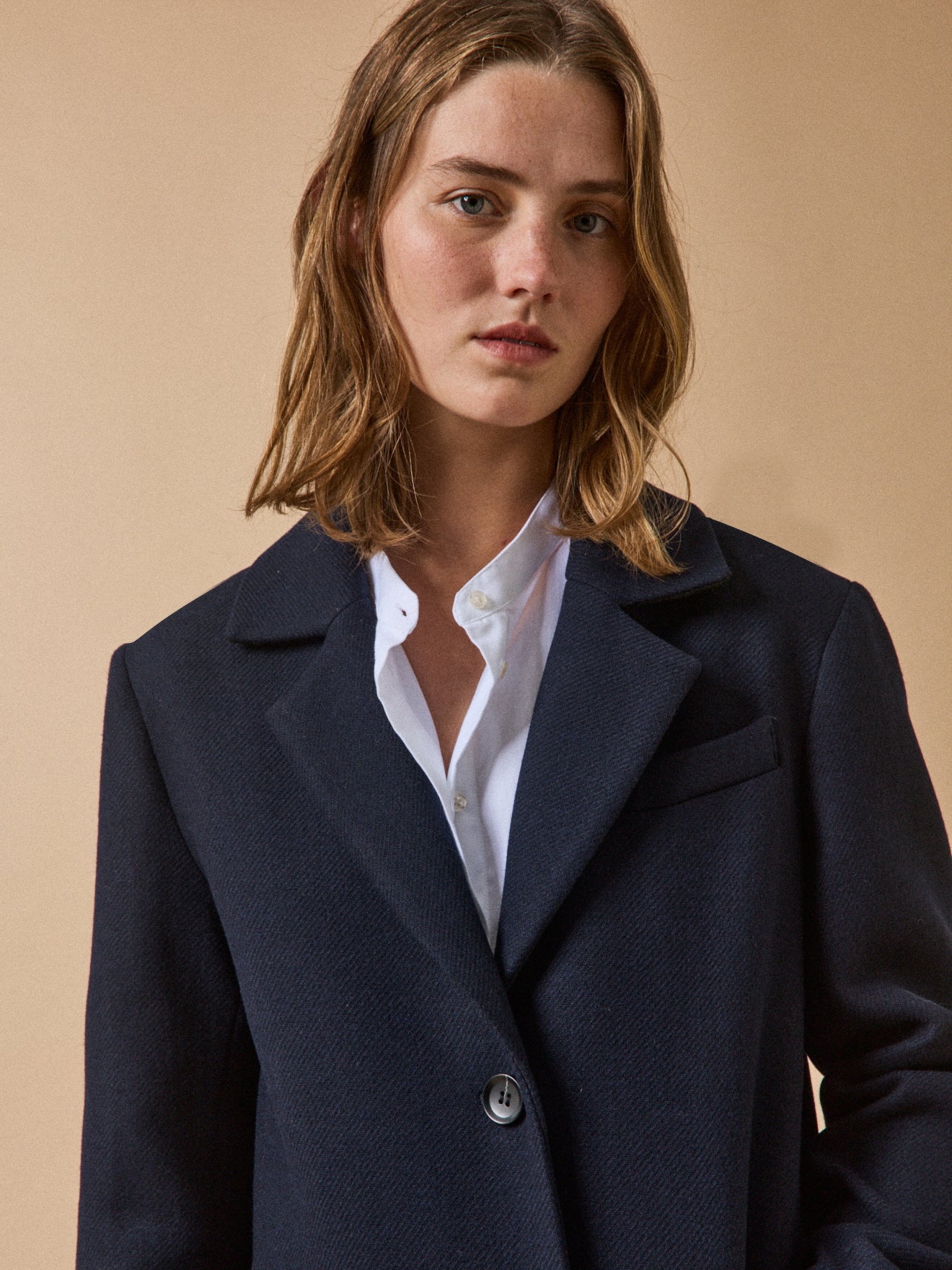 Manteau long lainage femme