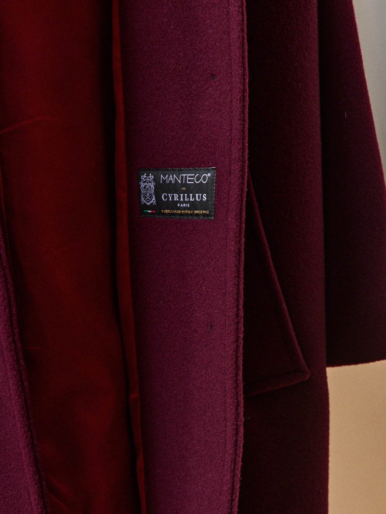 Manteau mi-long lainage uni femme