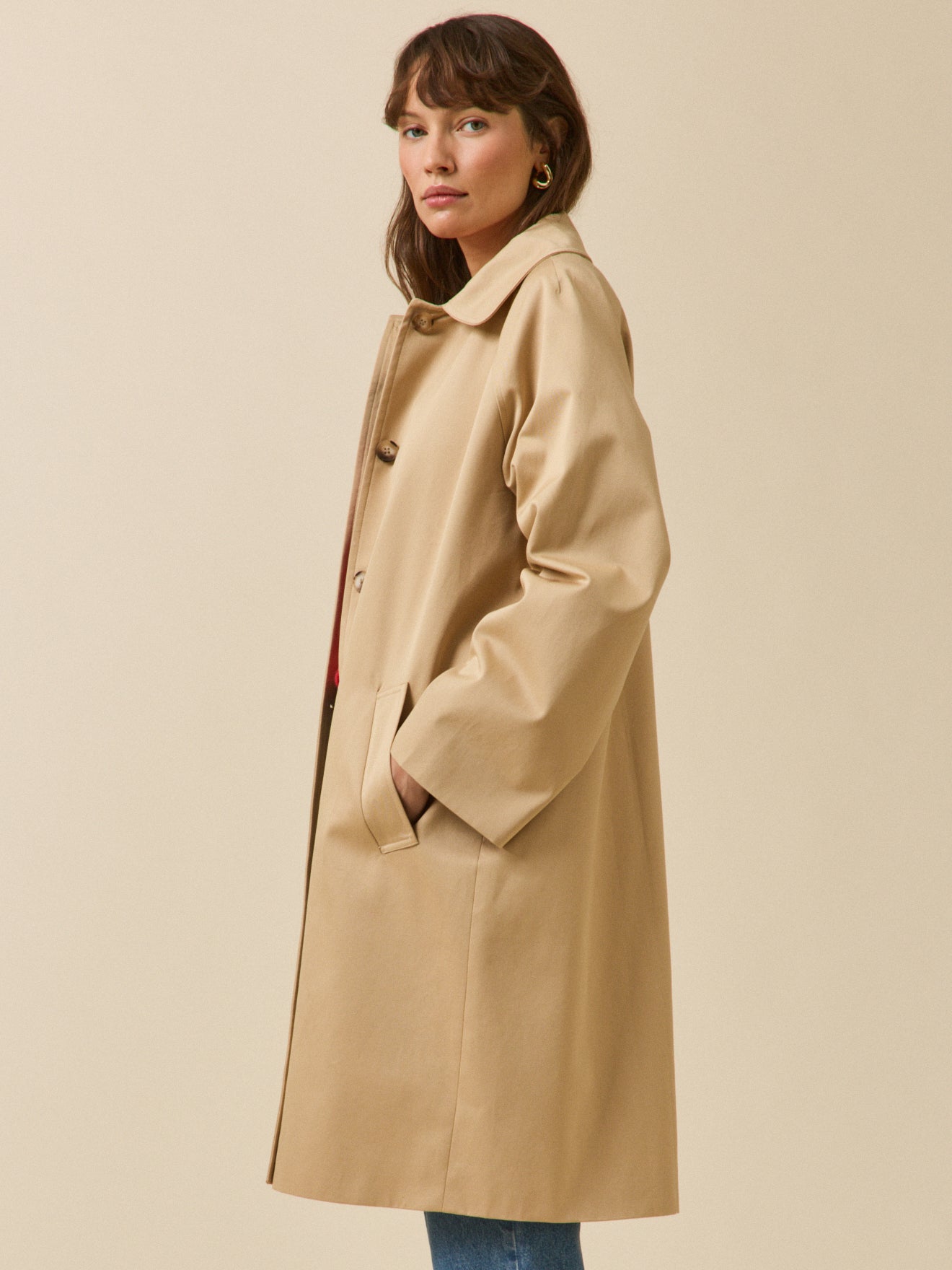 Trench long coton biologique femme