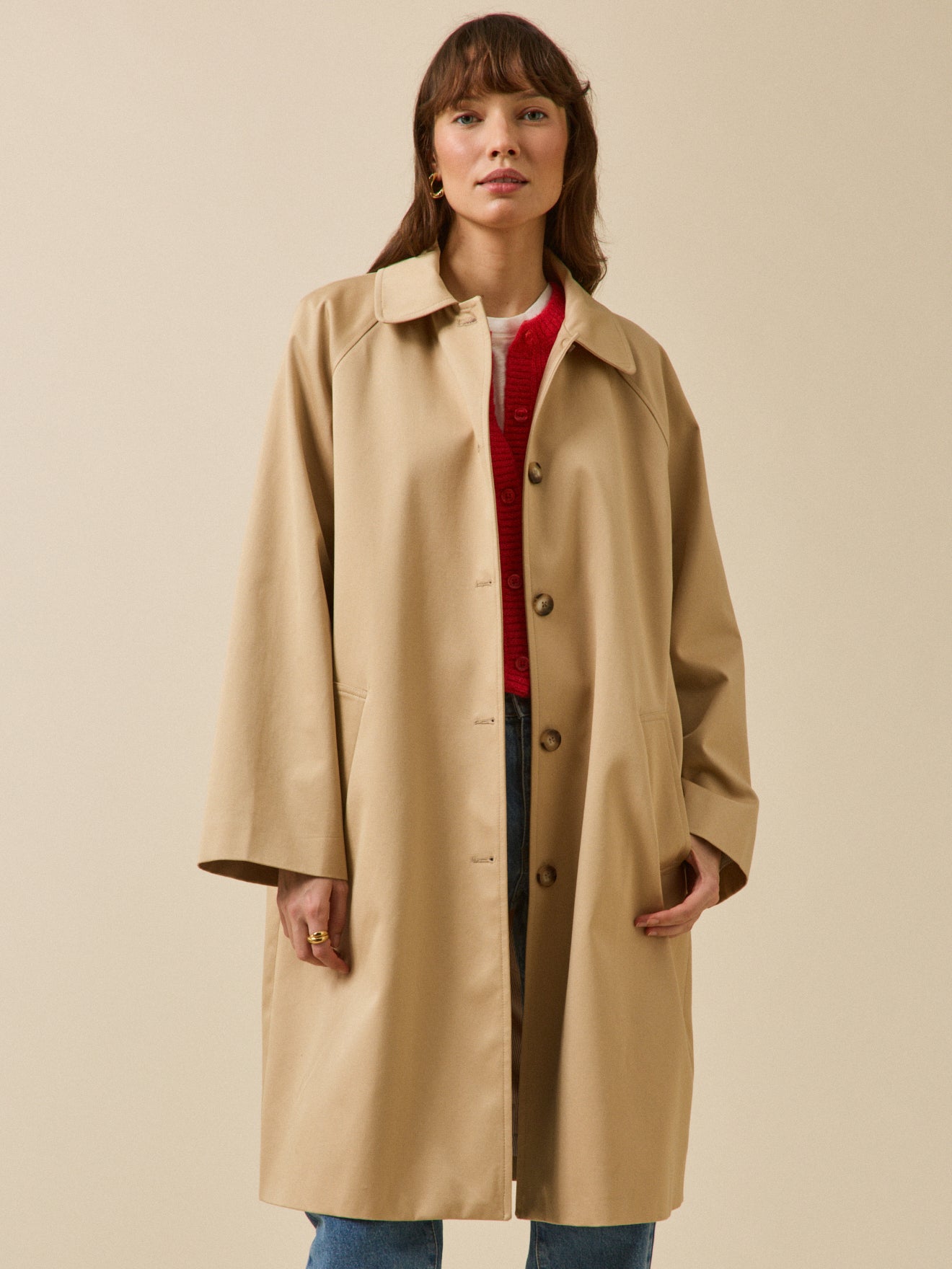 Trench long coton biologique femme