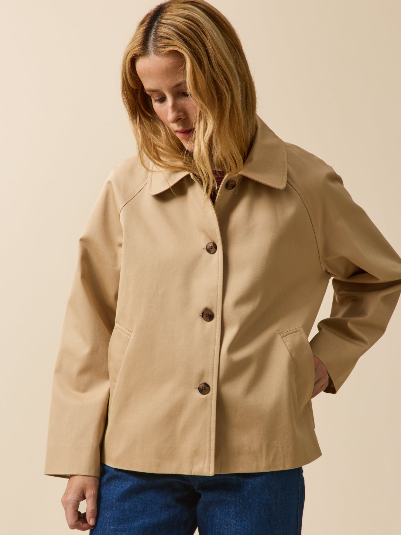 Trench court coton biologique femme